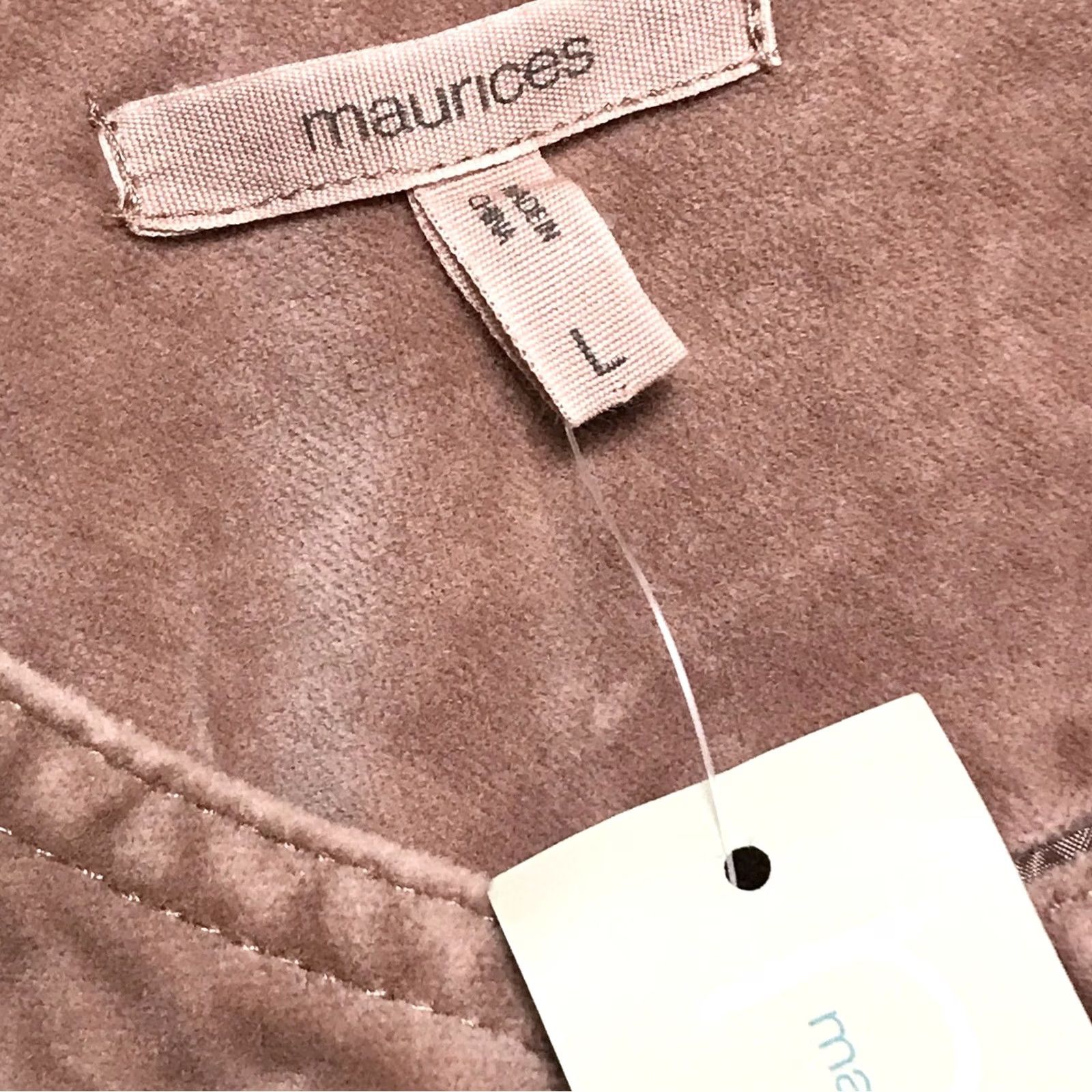 Vintage Maurices Women Rosy Brown Velvet Cropped Asymmetrical Zip Moto Jacket L Size L / US 10 / IT 46 - 3 Thumbnail