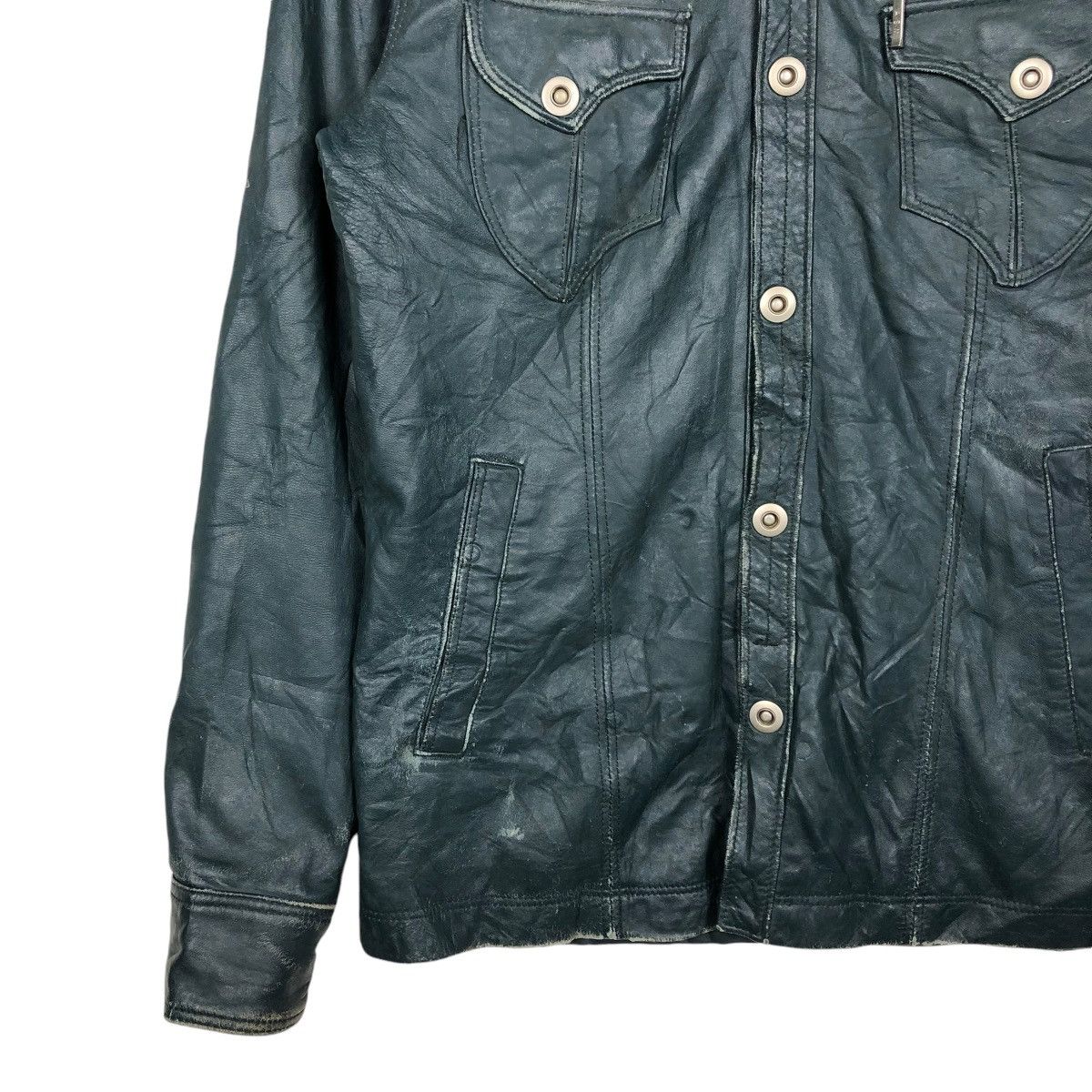 🔥VINTAGE BIKER LEATHER JACKET ASM ARCHIVE MINK FUR COLLAR