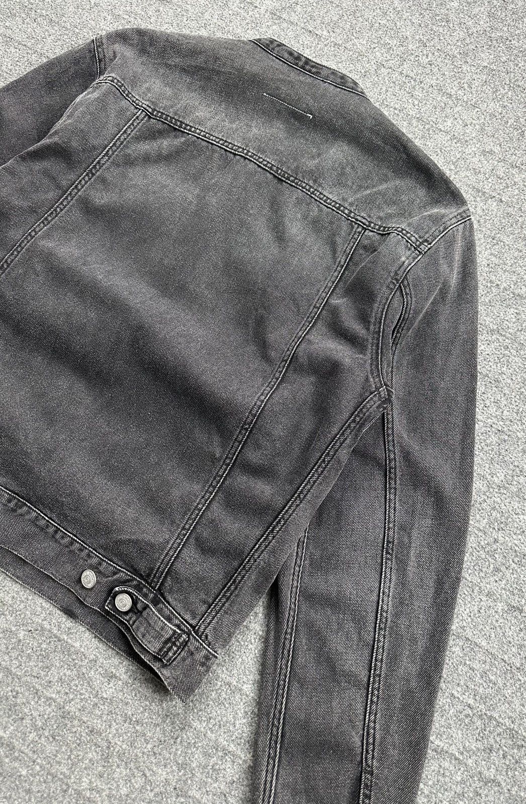 Maison Margiela Maison Margiela - MM6 Collarless Denim Jacket - Washed Black Size US M / EU 48-50 / 2 - 9 Thumbnail