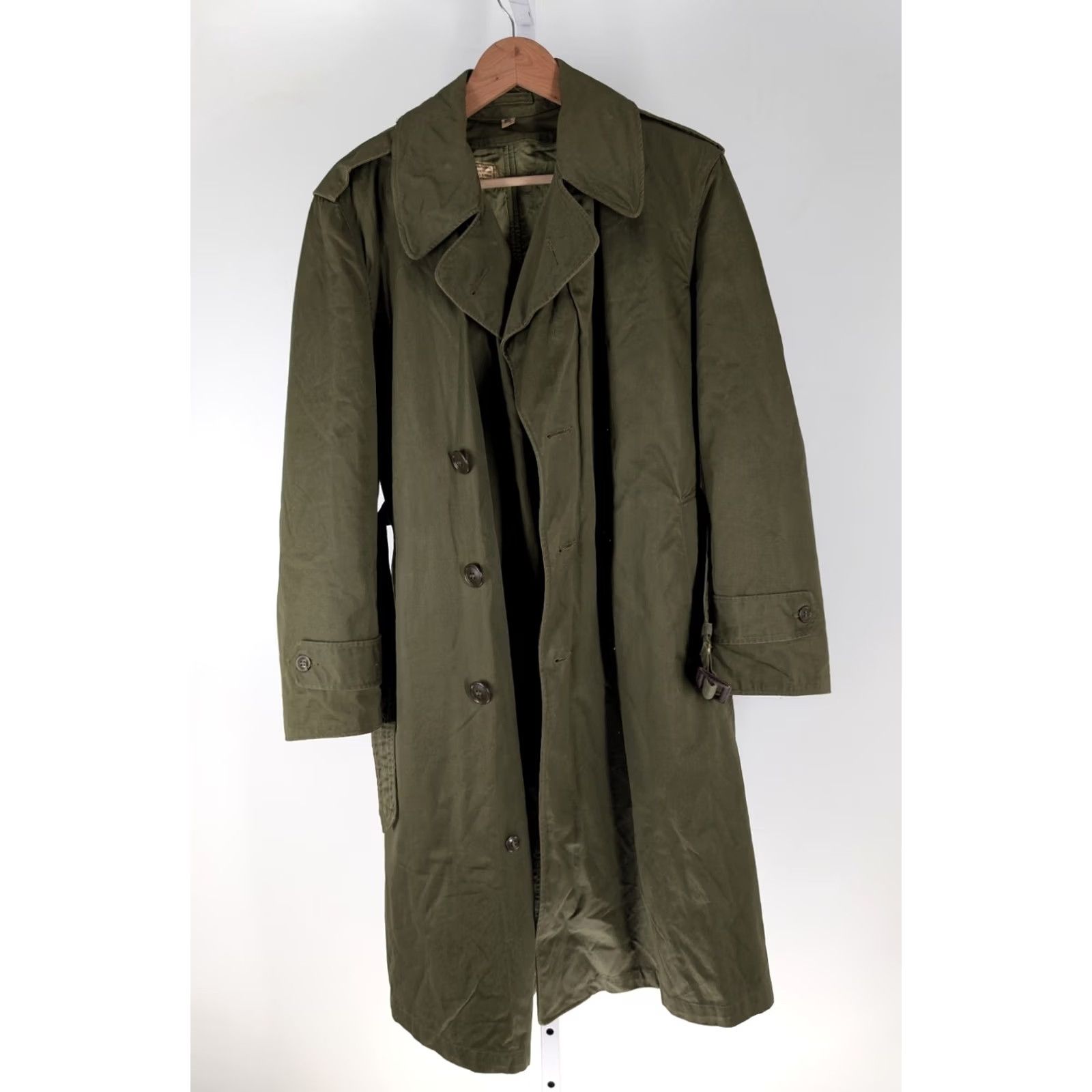 Vintage VINTAGE US Army OG 107 Cotton Overcoat Trench Coat Belt Wool Liner Small US Mens 1953 Green Size US S / EU 44-46 / 1 - 3 Thumbnail