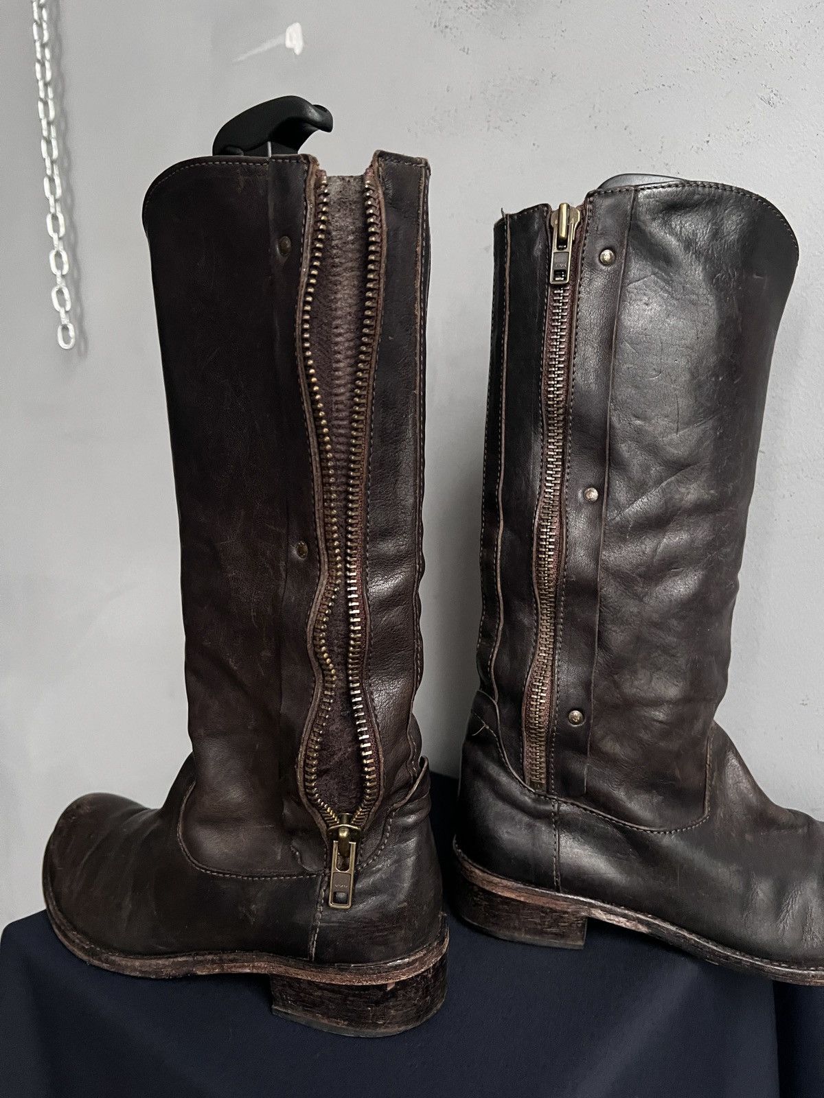 MoMA Moma Leather Tall Brown Boots Zipper Vintage Size US 8 / IT 38 - 6 Thumbnail