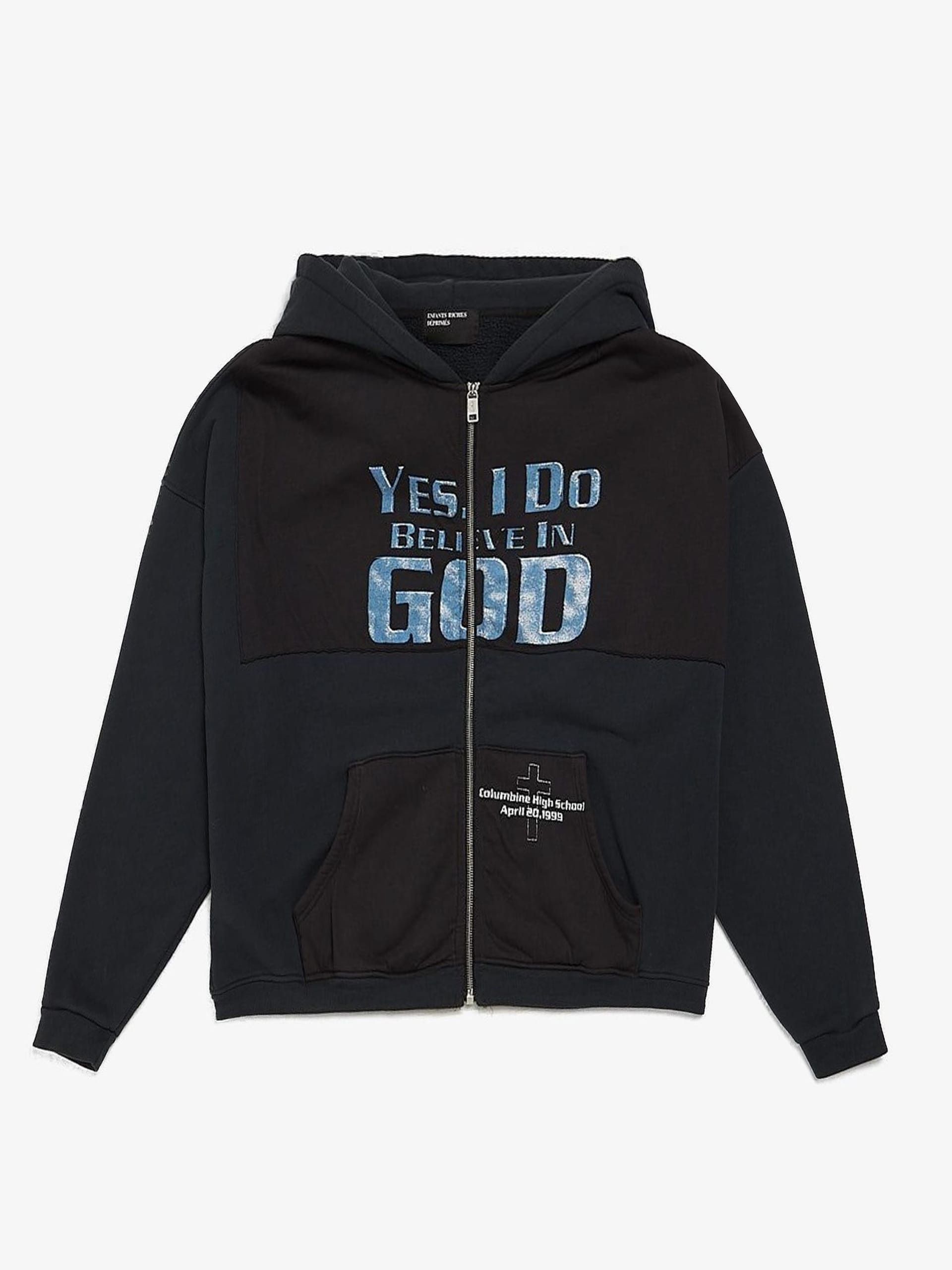 Enfants Riches Deprimes Black Believe In God Printed Zipped Cotton Hoodie Size US XXL / EU 58 / 5 - 1 Thumbnail