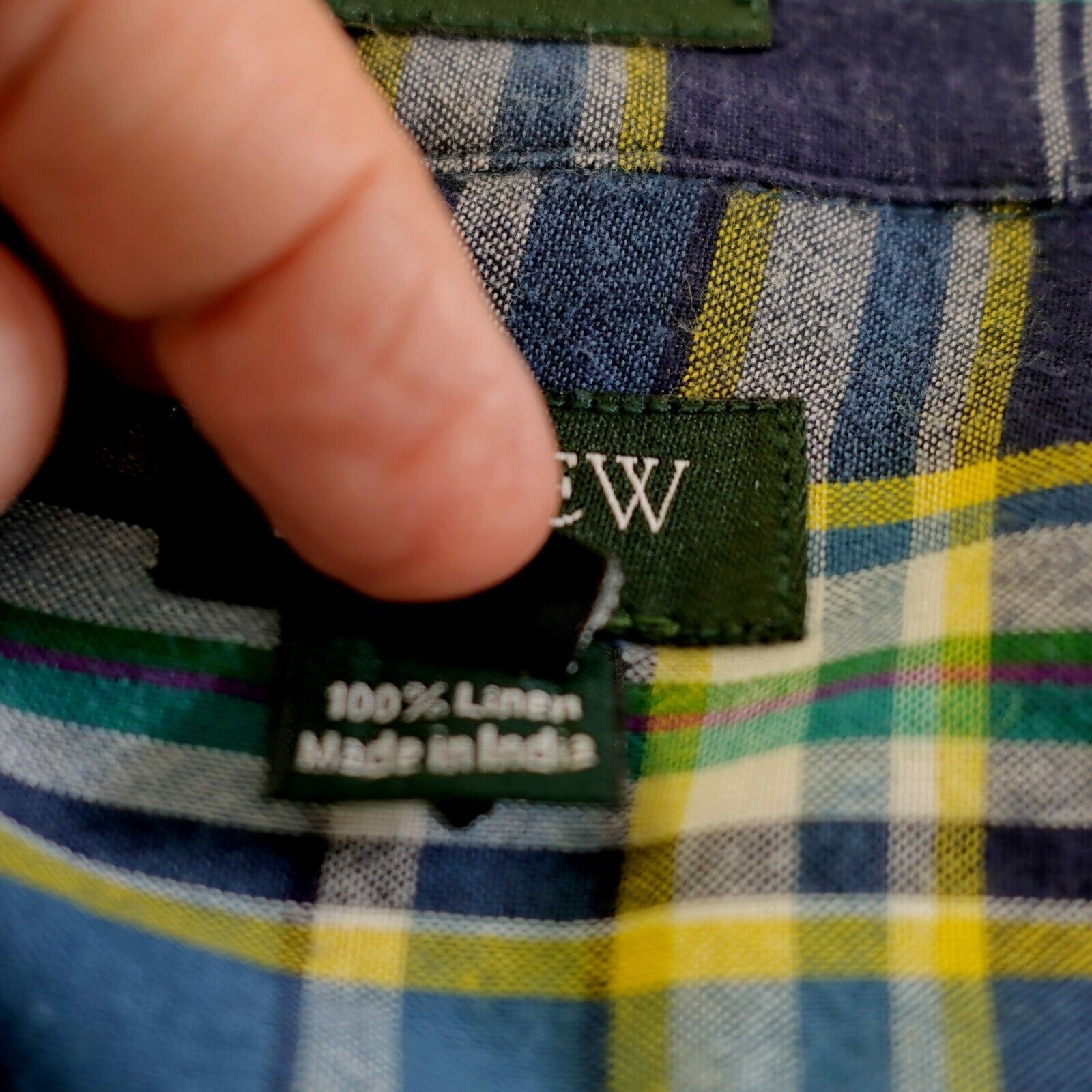 J.Crew J Crew Small Plaid Blue Yellow Green Flannel Tailored Fit Co Size US S / EU 44-46 / 1 - 10 Thumbnail
