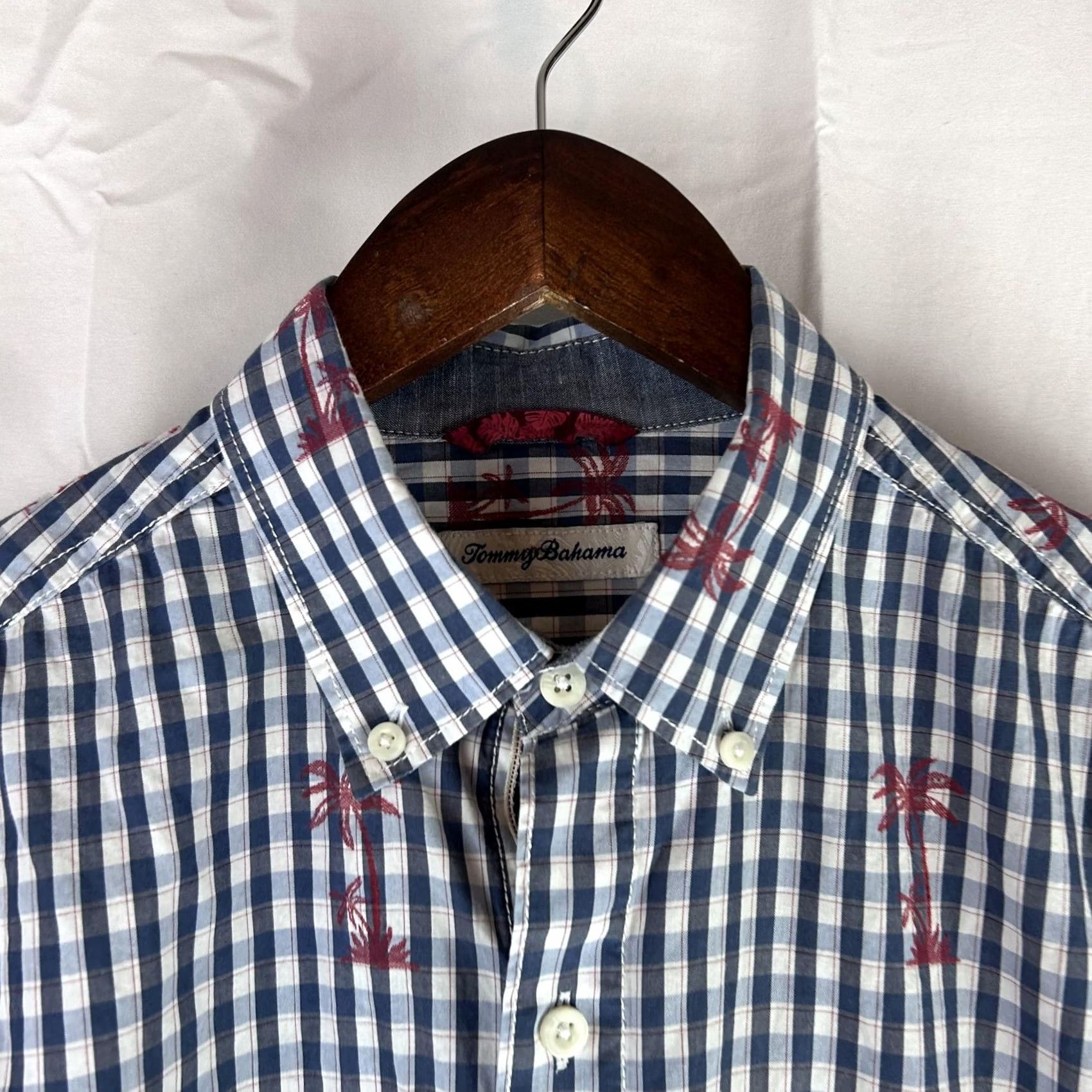 Tommy Bahama Tommy Bahama Shirt Mens S Blue Small White Gingham Palm Tree Button Down Cotton Size US S / EU 44-46 / 1 - 3 Thumbnail