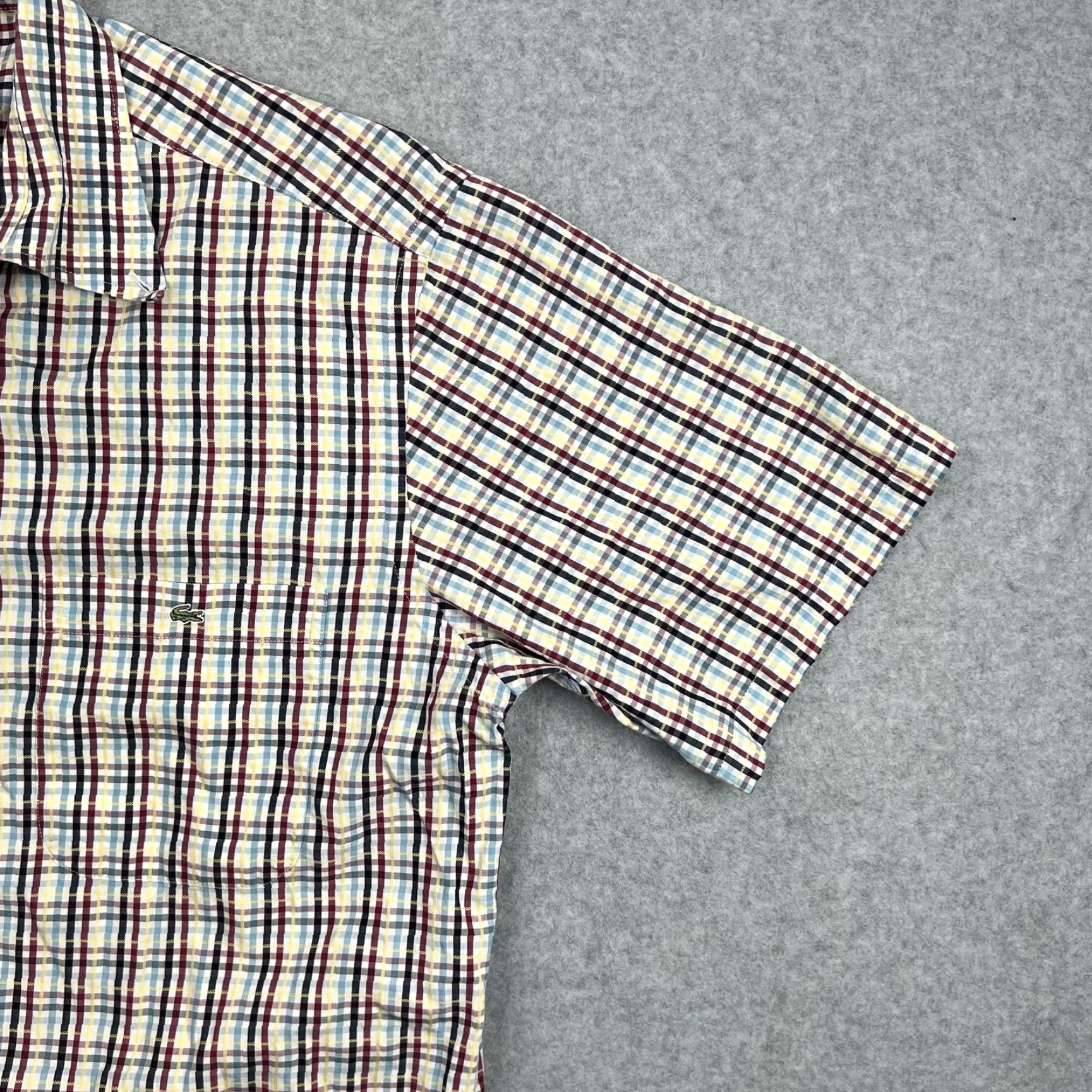 Lacoste Lacoste Shirt Mens 42 Multicolor Plaid Short Sleeve Button Front Casual Adult Size US XL / EU 56 / 4 - 7 Thumbnail