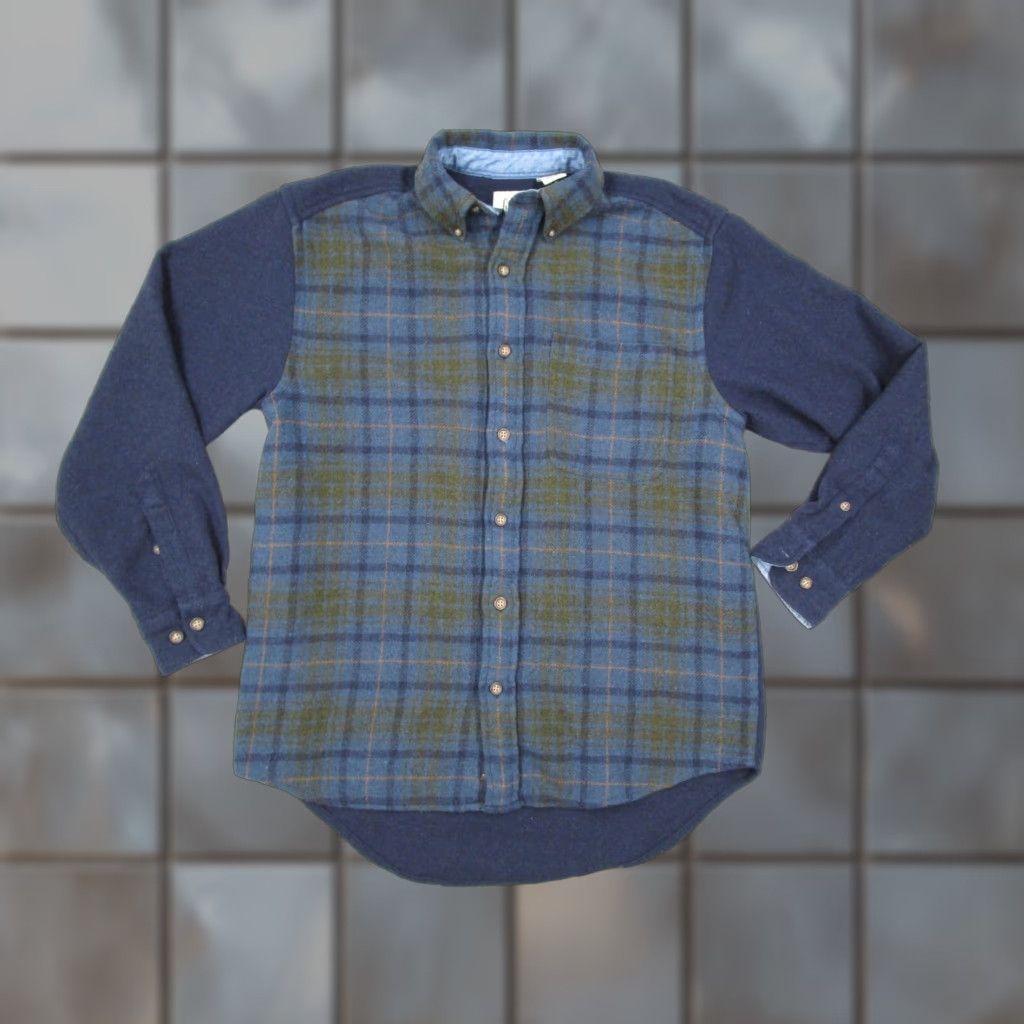 Gap Vintage Gap Men’s Small Blue Plaid Wool Blend Button-Up Shirt 90s Retro Casual Long Sleeve Size US S / EU 44-46 / 1 - 1 Thumbnail