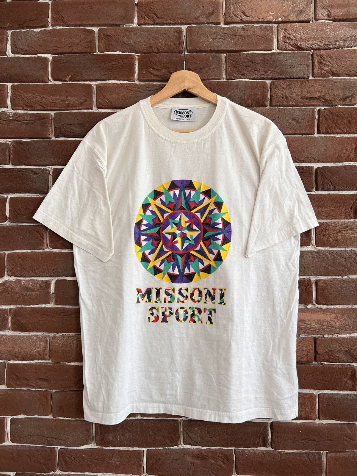 Missoni Rare Vintage 80s Missoni Sport Logo Tshirt White XL Designer Size US L / EU 52-54 / 3 - 1 Thumbnail