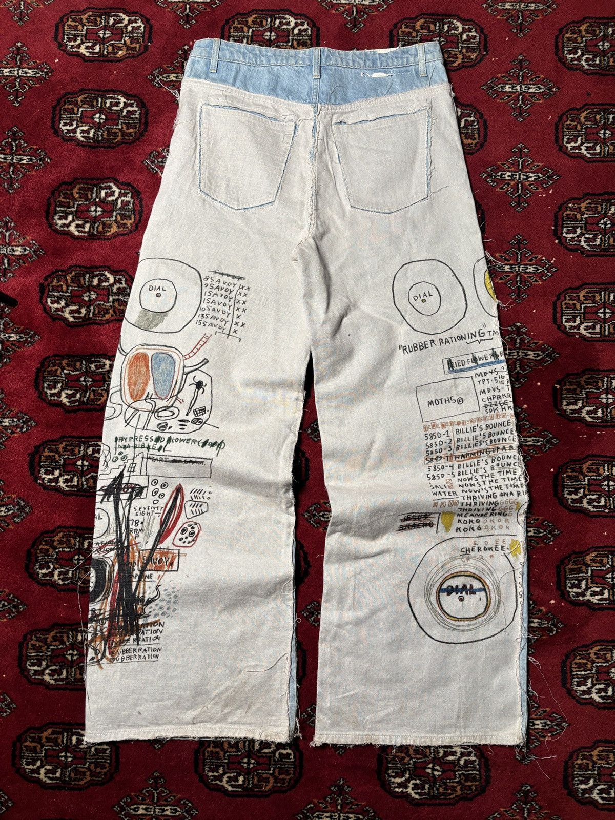 H&M × Jean-Michel Basquiat × Who Decides War Graffiti denim double layer Size US 36 / EU 52 - 2 Thumbnail