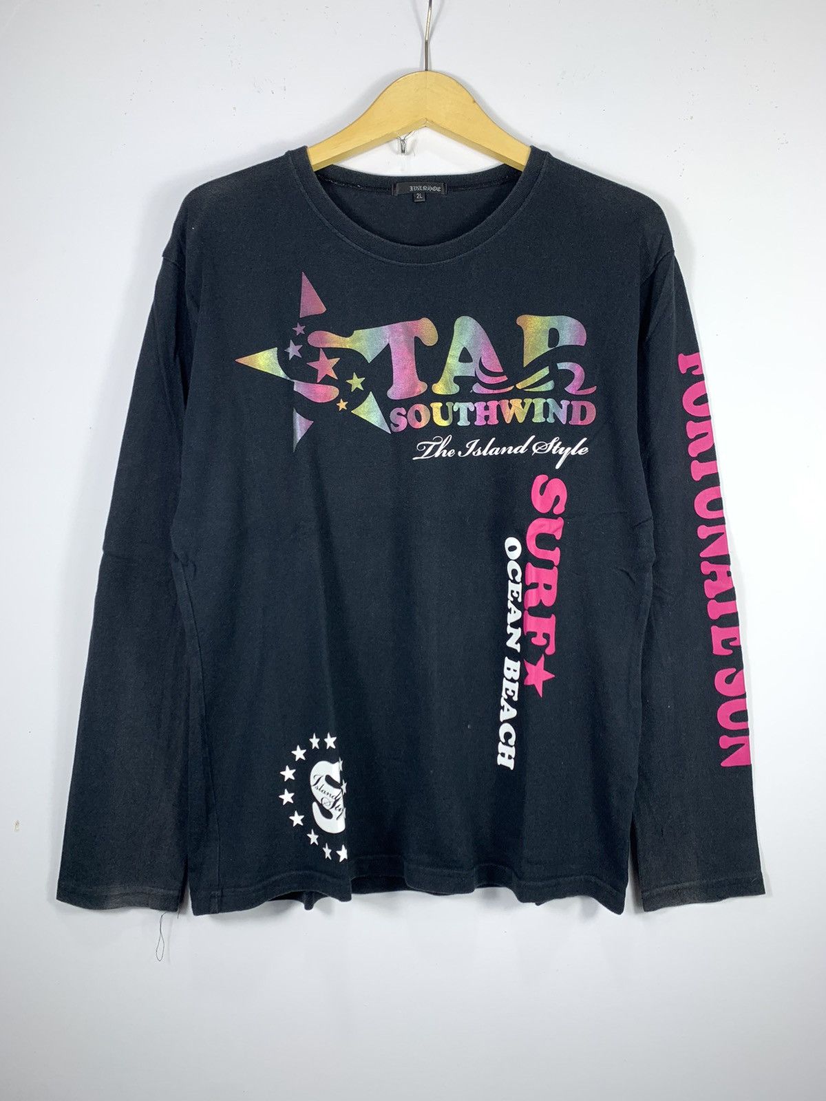 If Six Was Nine CRAZY FADED STAR PIECE SOUTHWIND JAPANESE POEM LONG SLEEVE Size US L / EU 52-54 / 3 - 1 Thumbnail