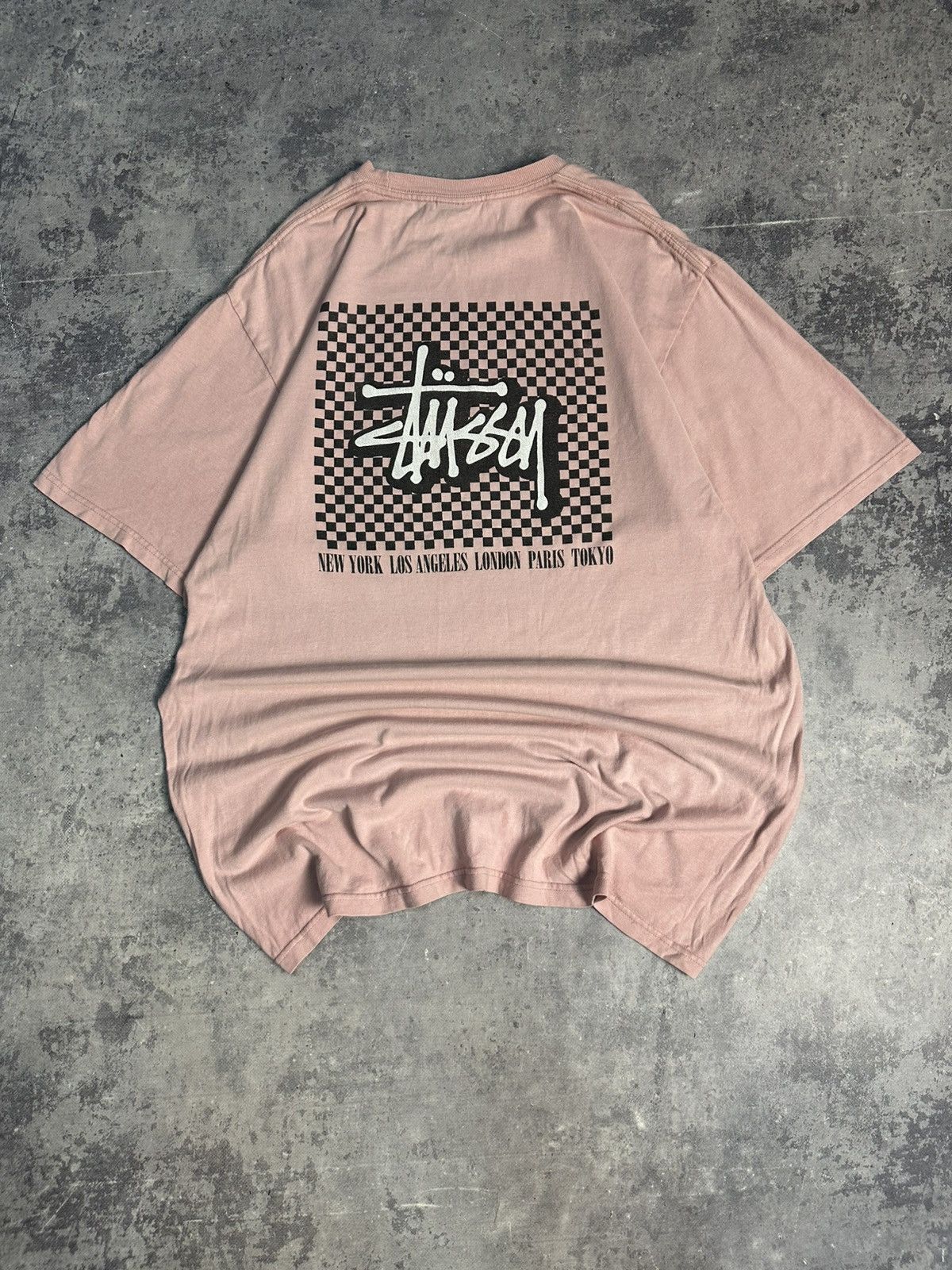 Stussy Vintage Stussy T Shirt Tee Pink Big Logo Baggy Y2K Retro Size US L / EU 52-54 / 3 - 2 Thumbnail