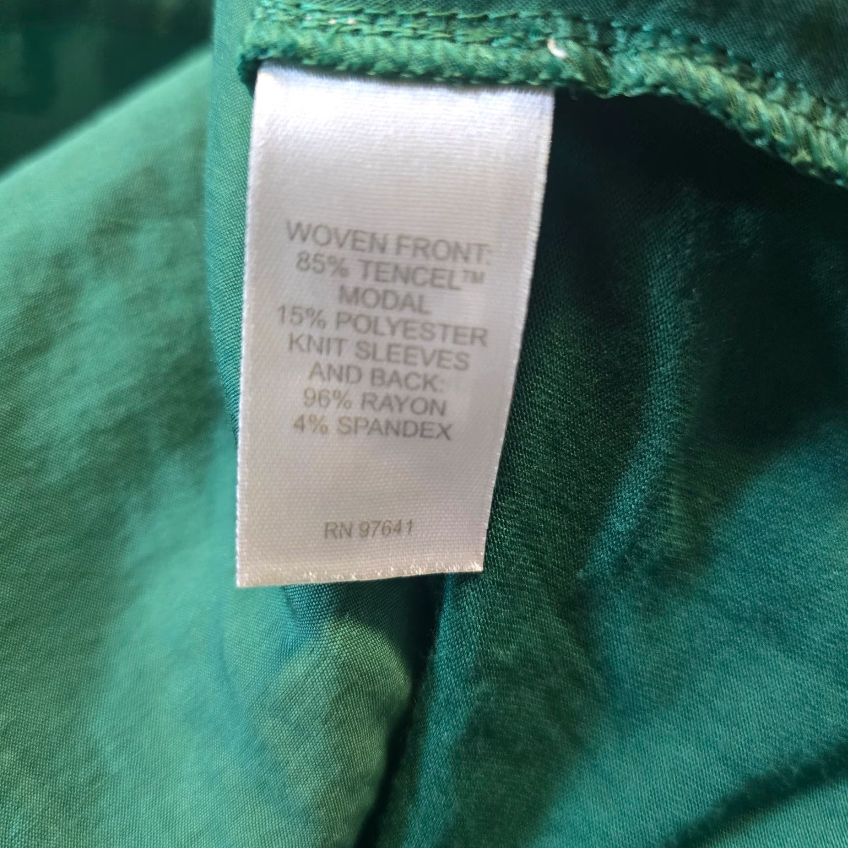 J. Jill J. Jill Top Womens Large Green V Neck 3/4 Sleeve Boxy Oversized Casual Career Shirt Size L / US 10 / IT 46 - 7 Thumbnail
