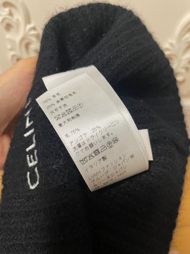Celine Celine Black Beanie with White Logo Size ONE SIZE - 6 Thumbnail