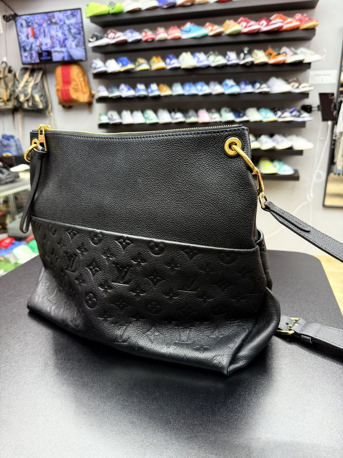 Louis Vuitton Louis Vuitton Maida Hobo Bag BLK Monogram Empreinte Leather Size ONE SIZE - 6 Thumbnail