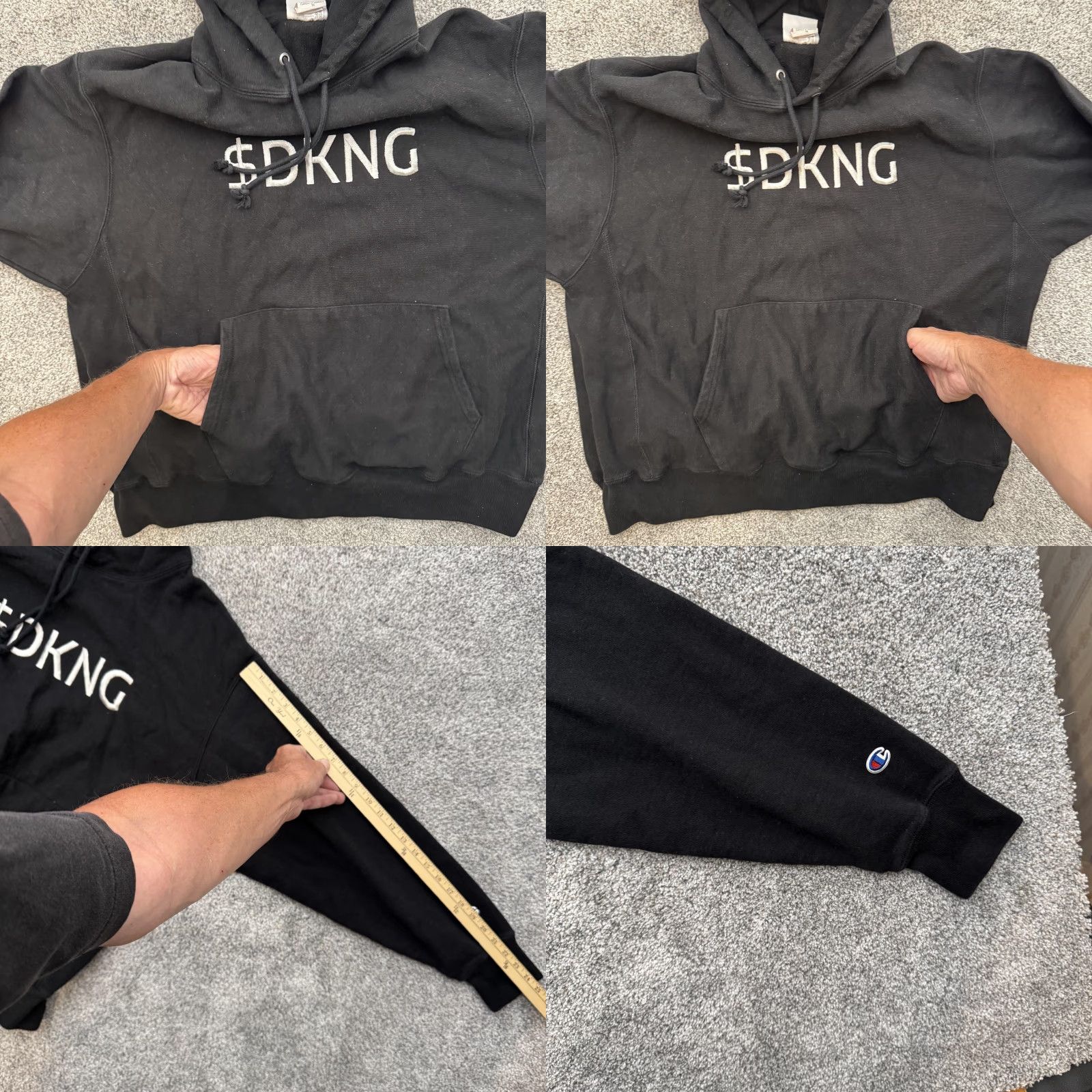 Champion VINTAGE Champion Reverse Weave Hoodie Mens XL Black DKNG Pullover Sweatshirt Embroidered Size US XL / EU 56 / 4 - 8 Thumbnail