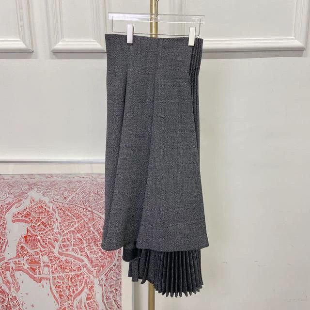Dior Dior Irregular gray pleated skirt Size 24" / US 00 / IT 34 - 2 Thumbnail