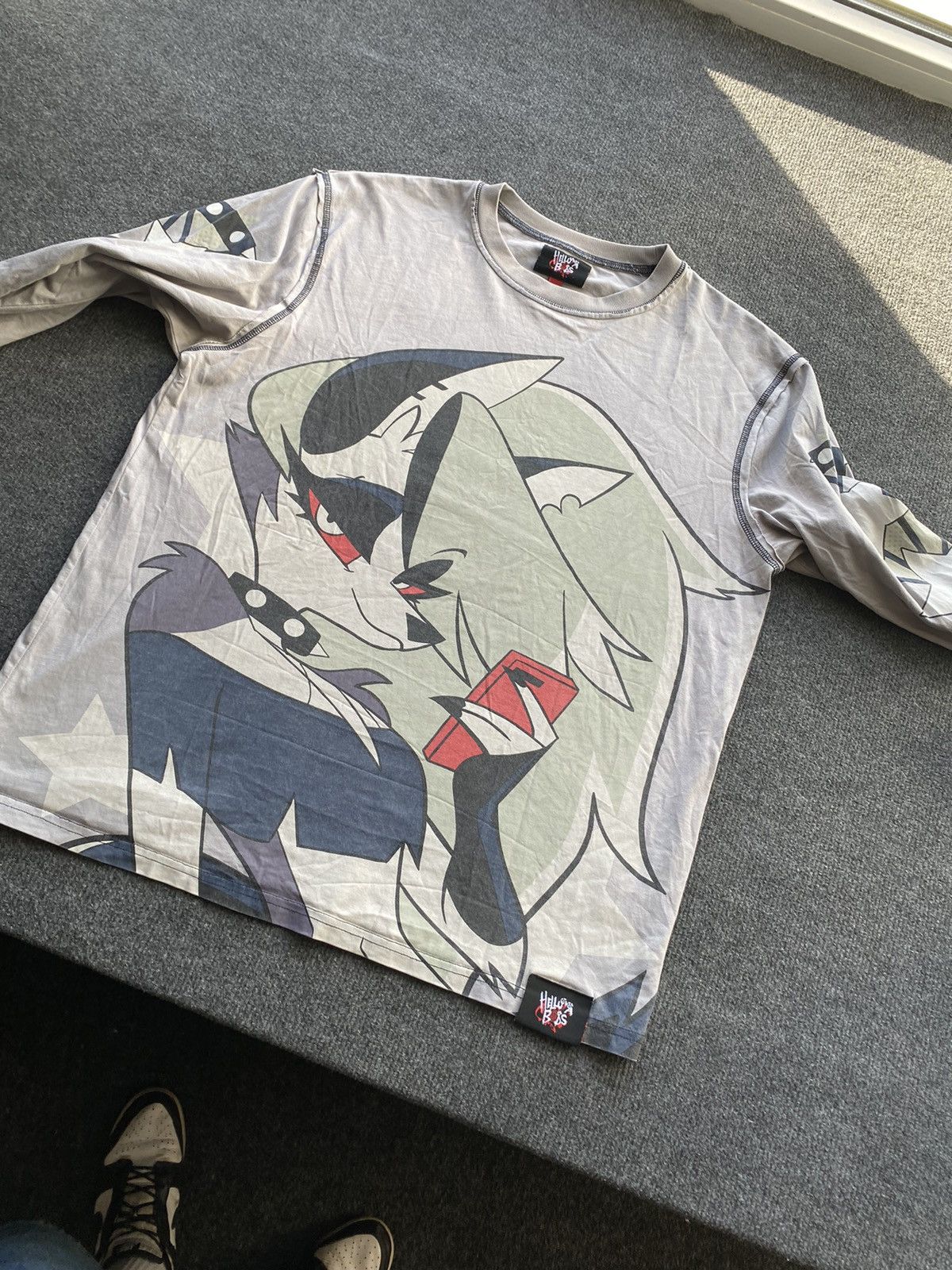 Anime 🔥Goth Emo Helluva Boss overprint long sleeve L warren james Size US L / EU 52-54 / 3 - 6 Thumbnail