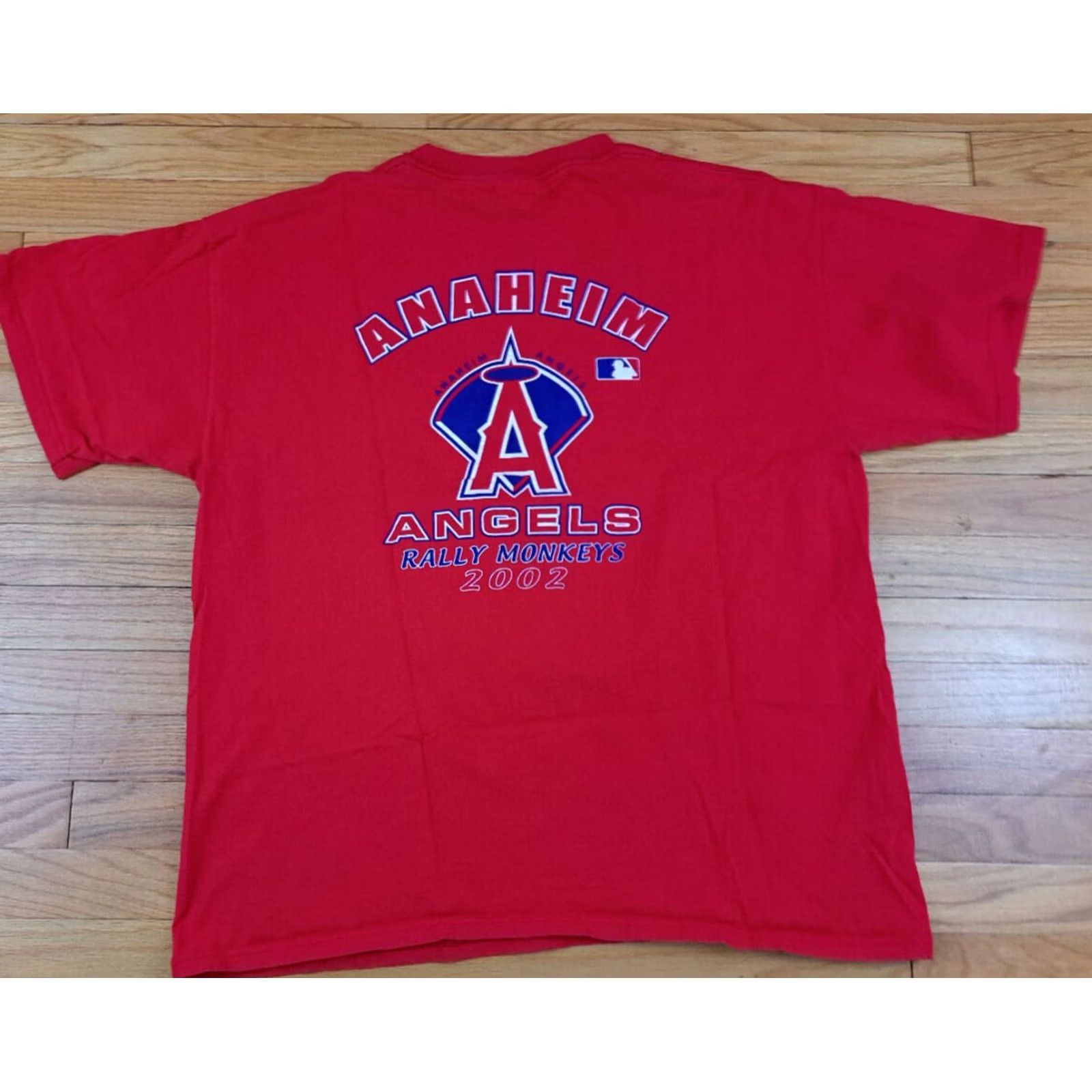 Vintage Anaheim Angels Baseball 2002 AL Champions Shirt 2XL Rally Monkees 28in pit to Size US XXL / EU 58 / 5 - 5 Thumbnail