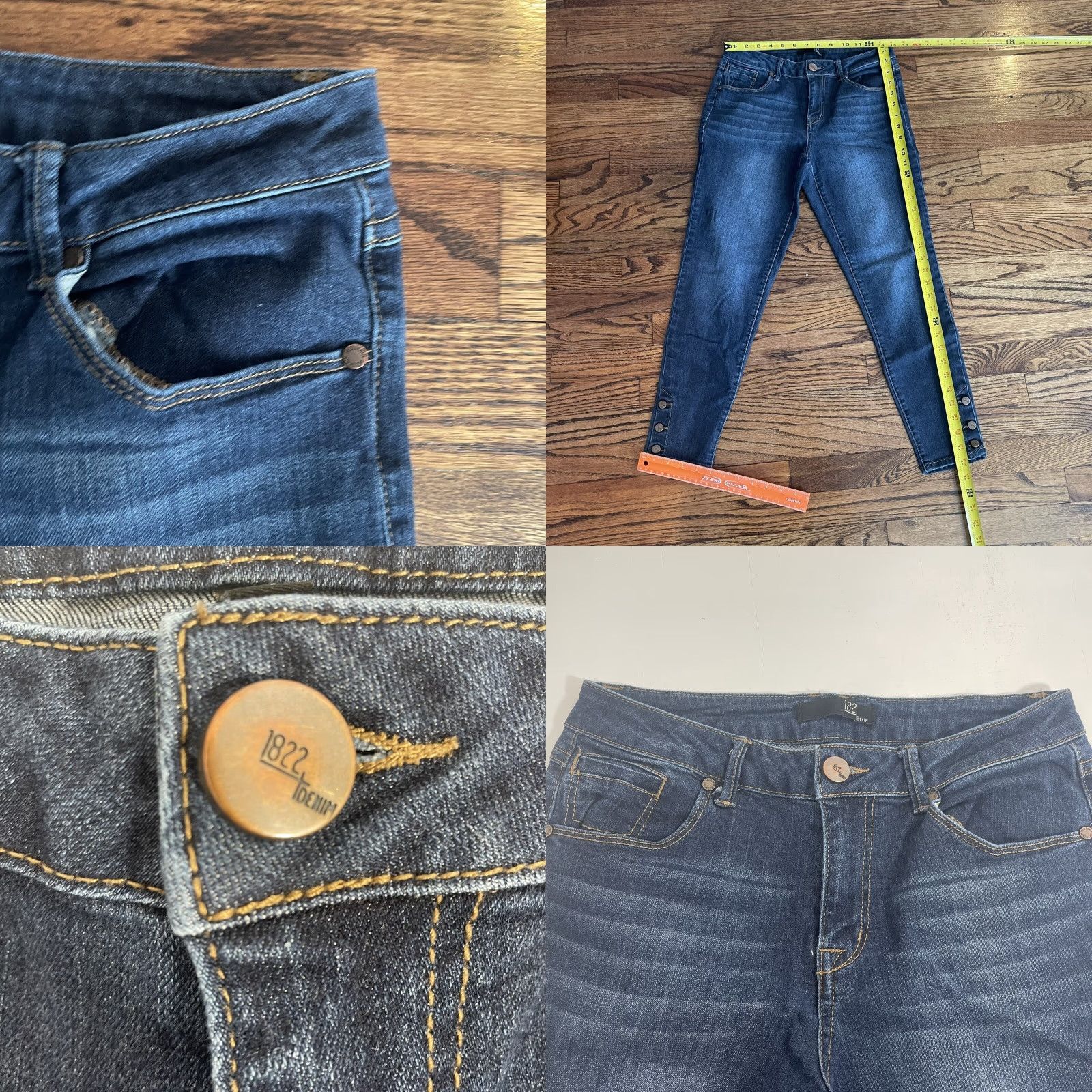 Vintage 1882 Denim Jeans Women Regular Size 6 Dark Wash 28 Waist 26 Inseam Skinny Style CJ8M1316E2 51504 Blue Denim Jeans Size 28" / US 6 / IT 42 - 8 Thumbnail