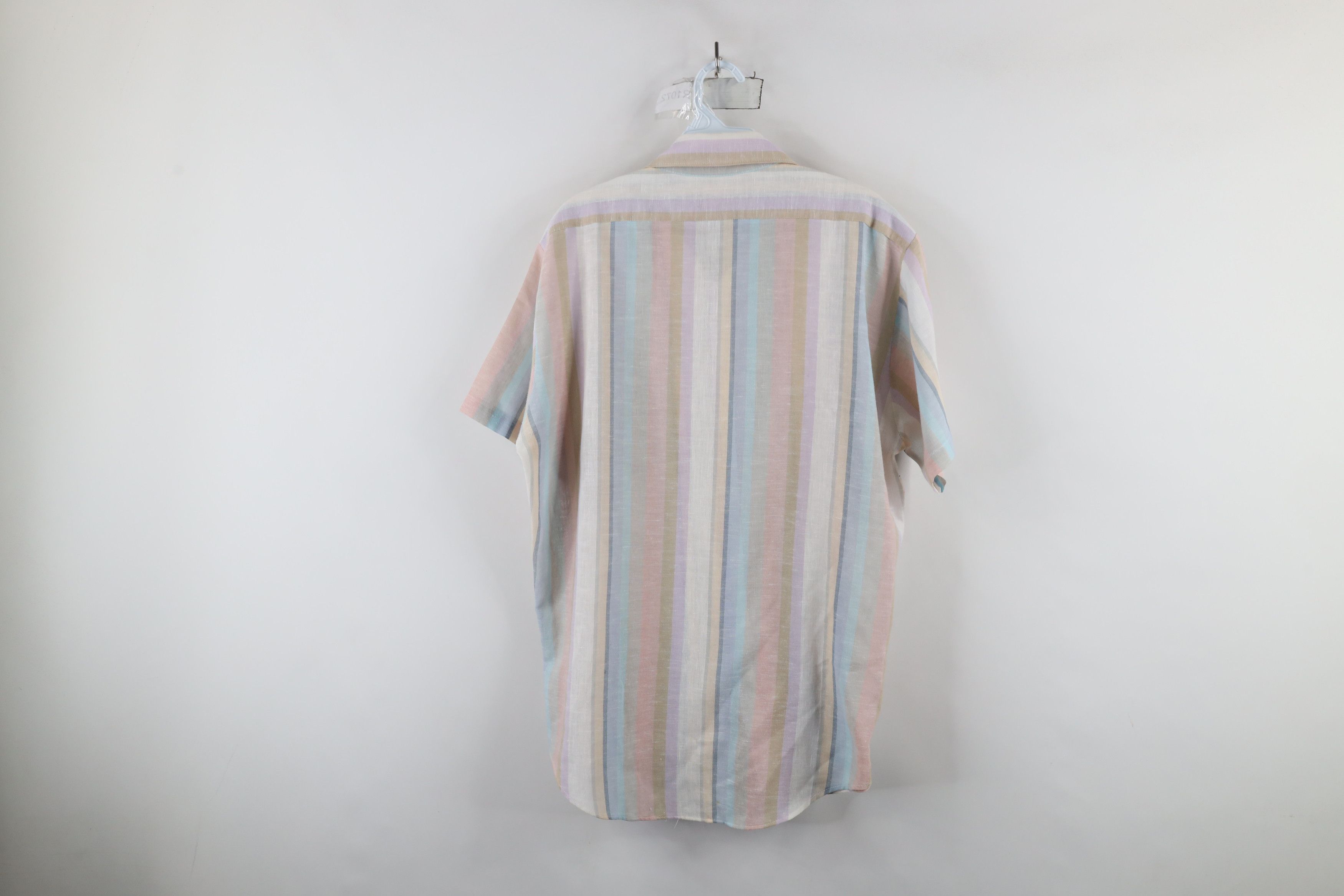 Vintage Vintage 70s Streetwear Linen Short Sleeve Button Shirt USA Size US L / EU 52-54 / 3 - 12 Thumbnail
