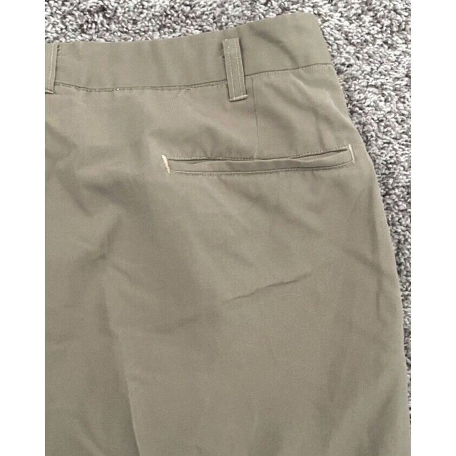 Vintage Tan Khaki Pleated Uniform Pants Men's 33 x 27 Front Belt Loops Pockets Size US 33 - 4 Thumbnail