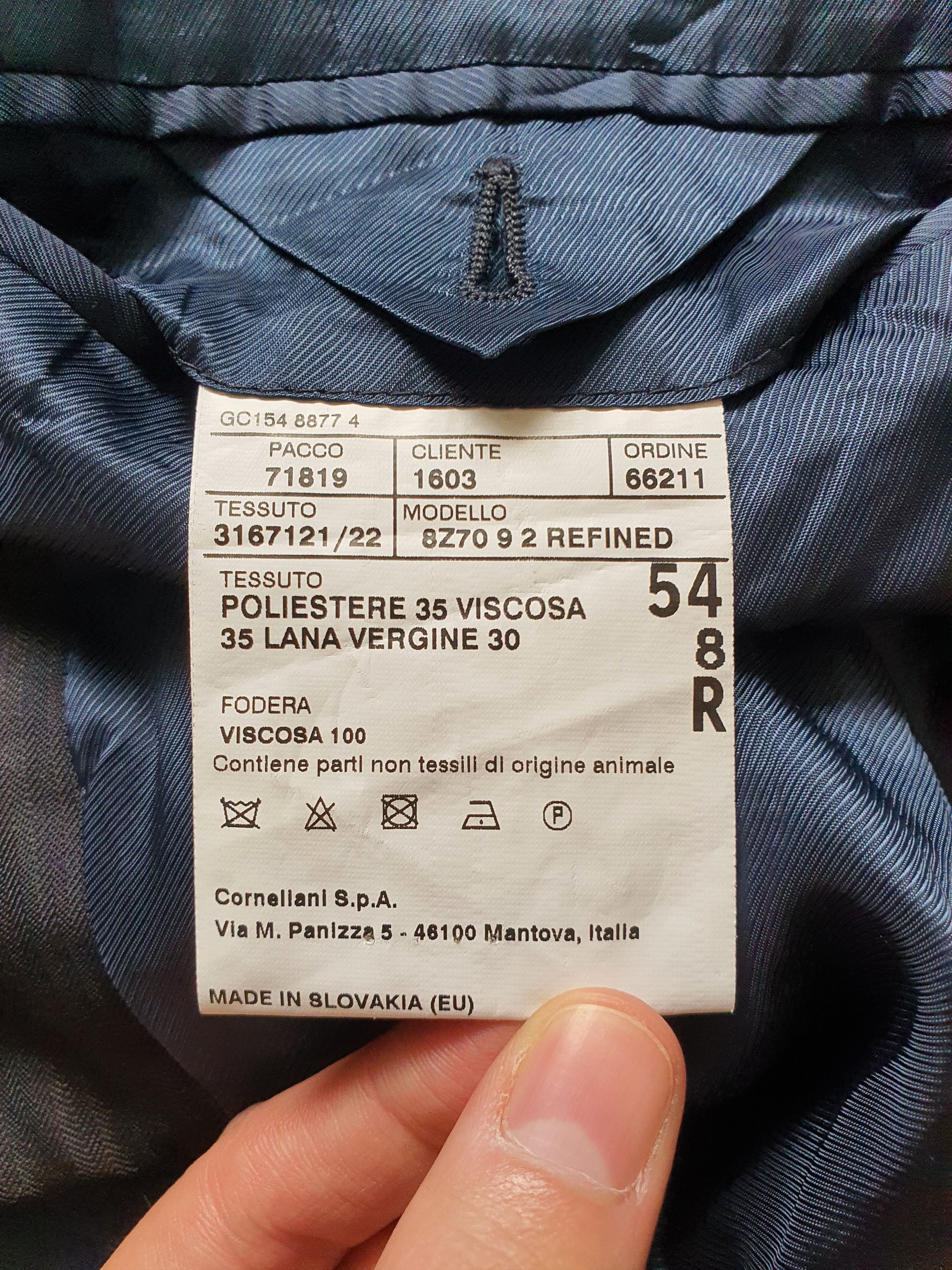 Corneliani ''CC'' Blazer Sports Coat Jacket - Navy, Micro Herringbone Size 44R - 6 Thumbnail