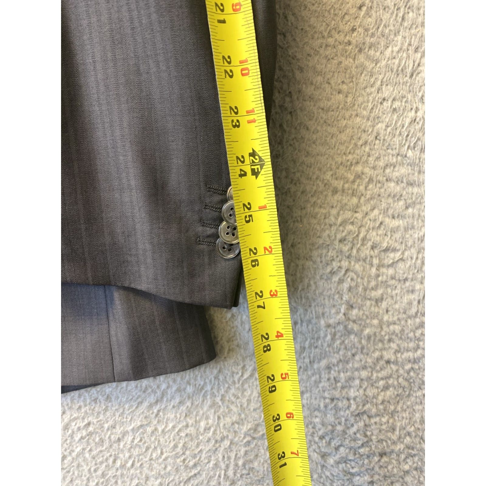Lubiam Lubiam Blazer 44L Gray Wool Two-Button Notch Lapel Classic Fit Designer Mens Size 44L - 6 Thumbnail