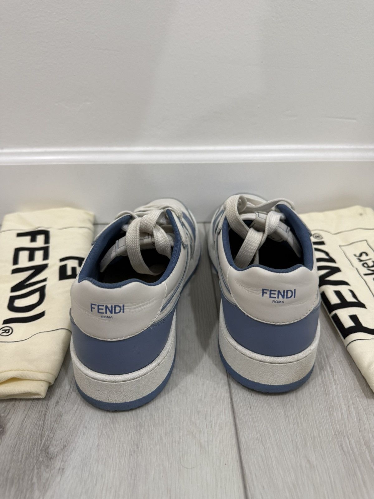 Fendi Fendi “Force” Low-Top Sneakers - White/Blue- EU43 US10.5 Size US 10.5 / EU 43-44 - 4 Thumbnail