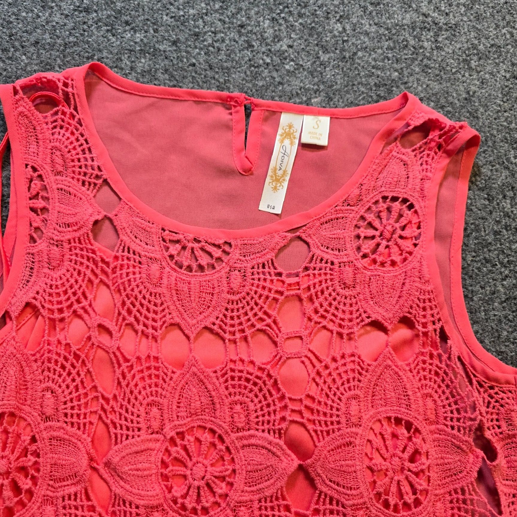 Pinko Adiva Top Womens Small Pink Crochet Lined Sleeveless Lightweight Casual Blouse Shirt Size S / US 4 / IT 40 - 2 Thumbnail
