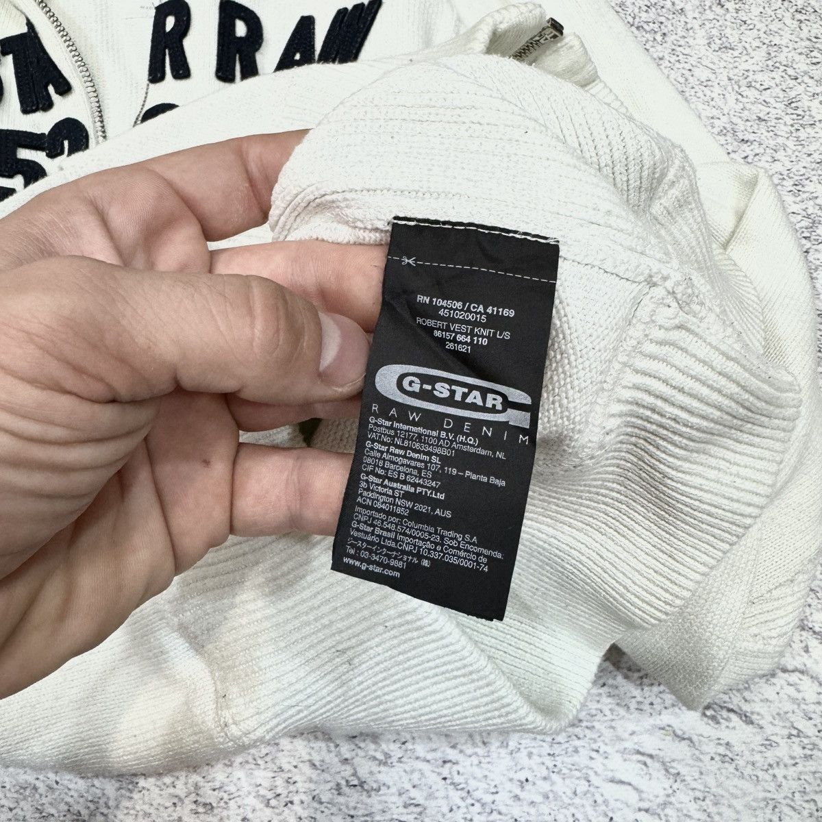 Designer × G-Star G-Star Mens White Robert Vest Knit l/s zip sweater S size Size US S / EU 44-46 / 1 - 11 Thumbnail