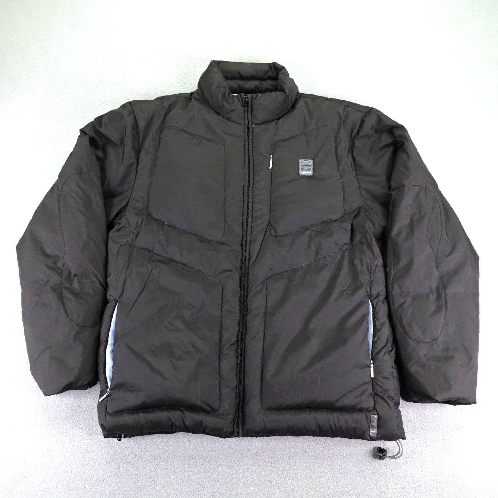 VINTAGE Quiksilver Mens Large Black Down Puffer Jacket Outdoor Y2K