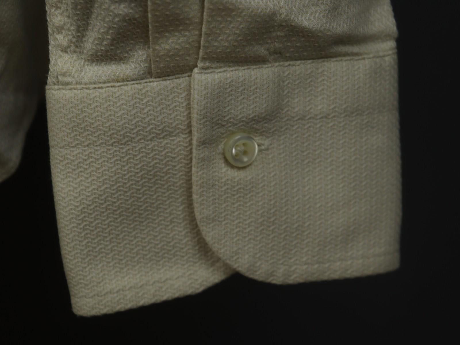 Ermenegildo Zegna Zegna Beige Cotton Collared Dress Shirt Size 43 Size 38R - 11 Thumbnail