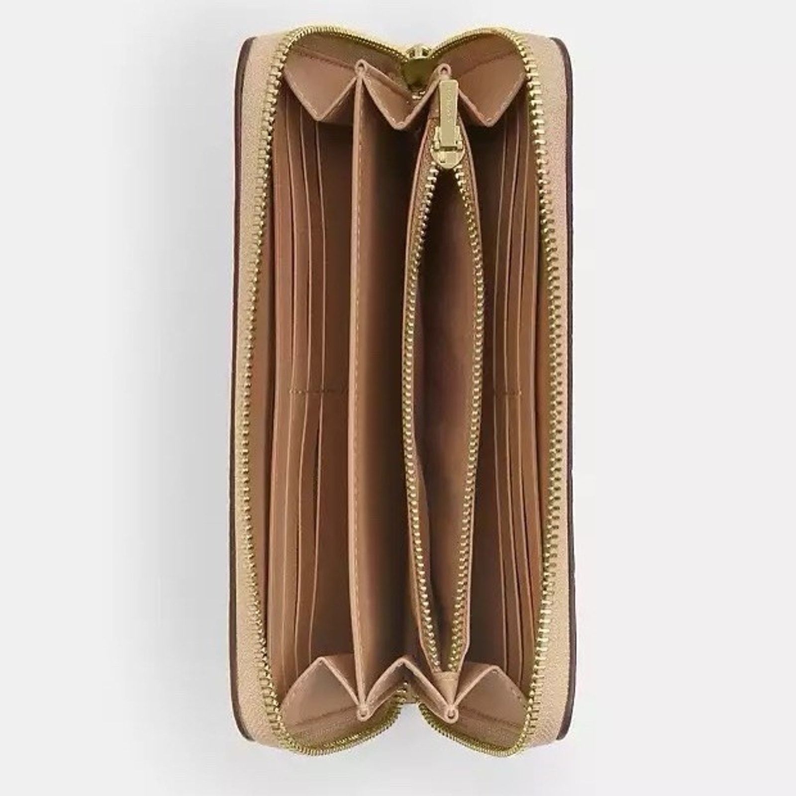 Coach NWT Coach Long Zip Around Wallet Signature Leather CCL35 Oat Size ONE SIZE - 7 Thumbnail