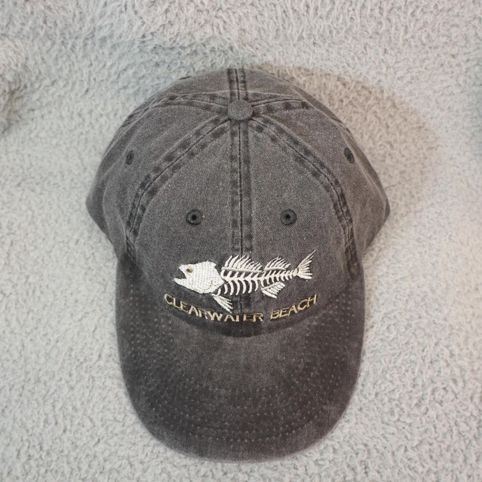 Other Clearwater Beach Hat Cap Adjustable Fishbone Black Acid Wash Size ONE SIZE - 2 Thumbnail