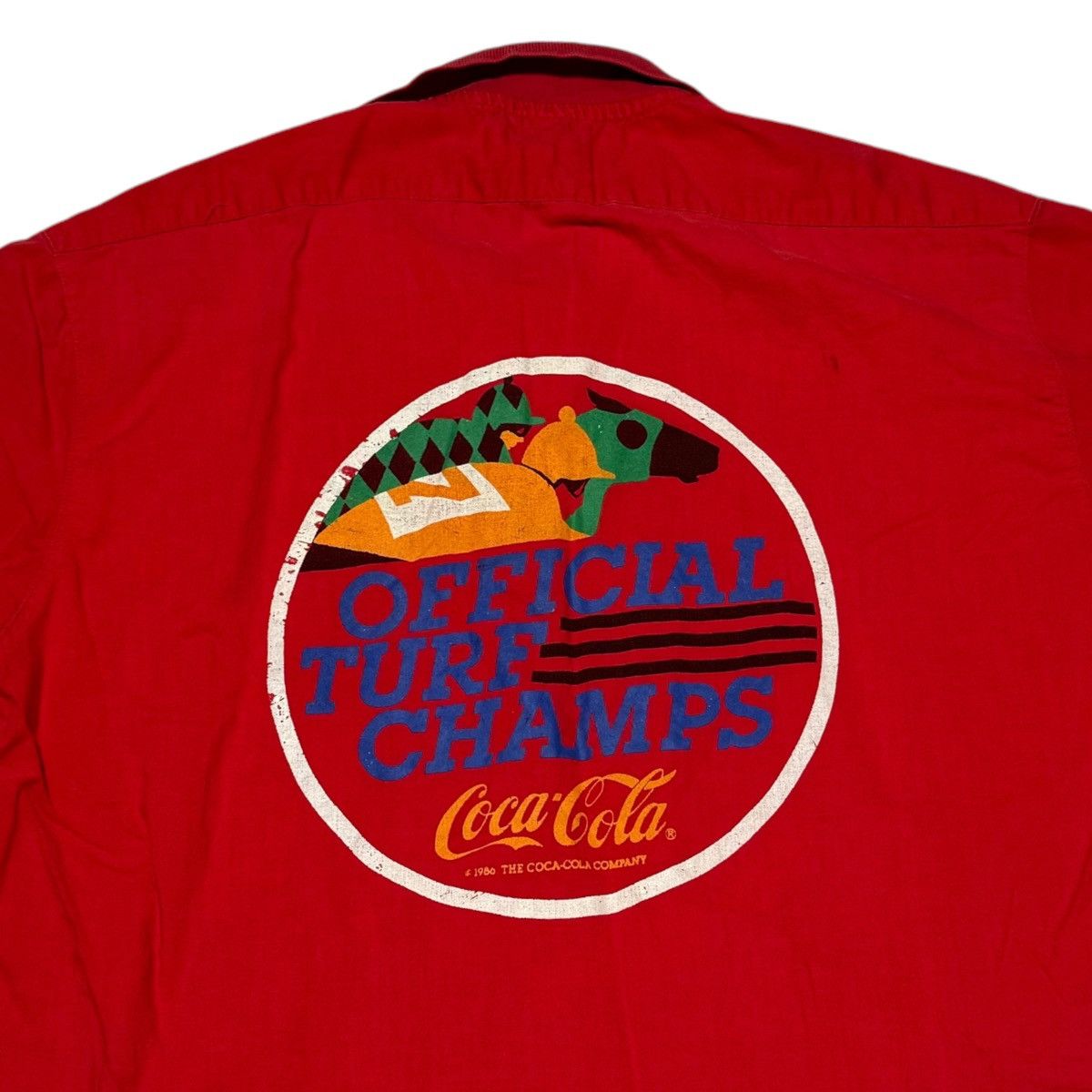 Coca Cola × Vintage 1985 Coca Cola Official Turf Champs Logo Snap Shirt Adult M Size US M / EU 48-50 / 2 - 2 Thumbnail