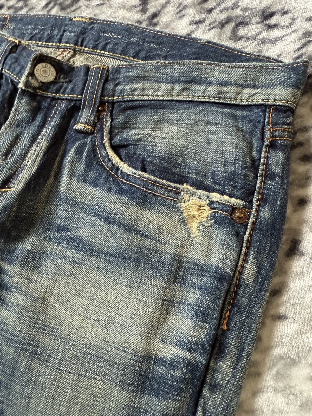Edwin Edwin Fuga Style 503 Patina Fade Wash Whiskers Jeans Size US 28 / EU 44 - 9 Thumbnail
