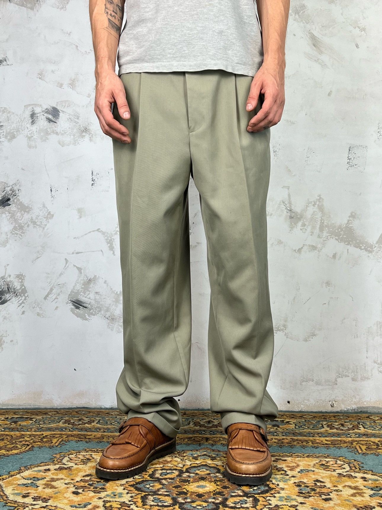 NEXT Vintage Next Lightweight Pleated Trousers Pants Size M-L 34 Size US 34 / EU 50 - 2 Thumbnail