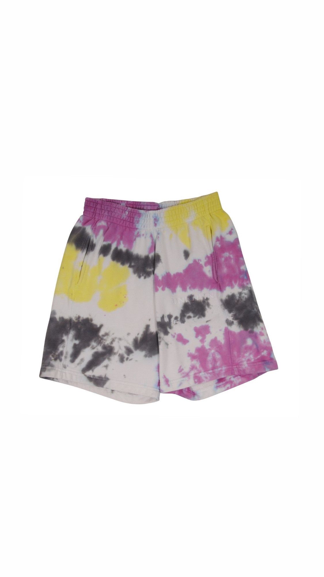Tie Dye Sweat Shorts Yellow Purple White