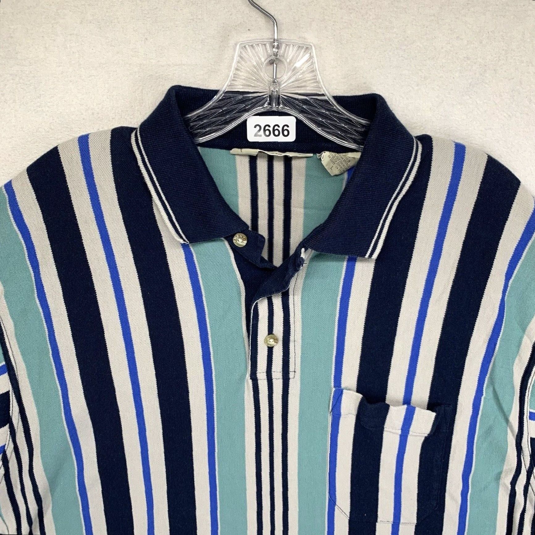 Arrow VINTAGE Tournament by Arrow Polo Shirt Mens Medium Long Striped Golf Shirt Size US M / EU 48-50 / 2 - 6 Thumbnail