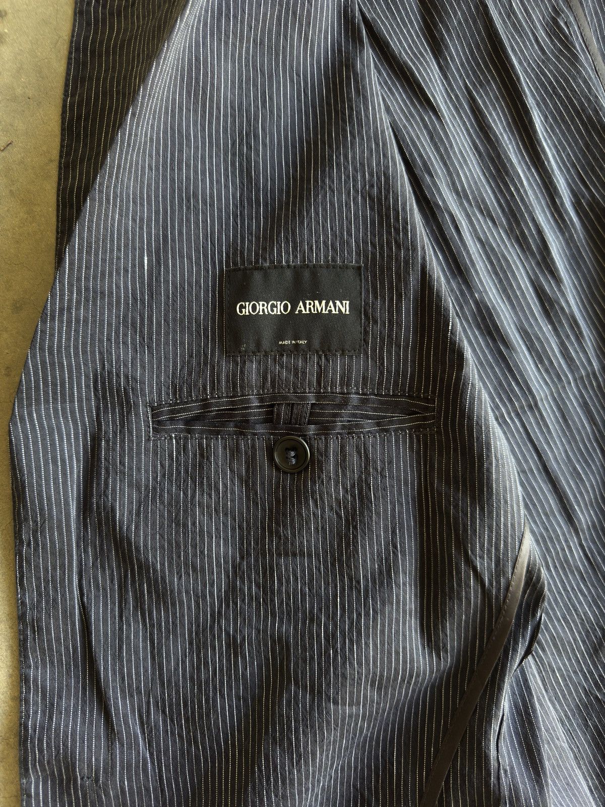 Giorgio Armani Giorgio Armani Black Label Striped Linen & Silk Jacket Size 38R - 5 Thumbnail