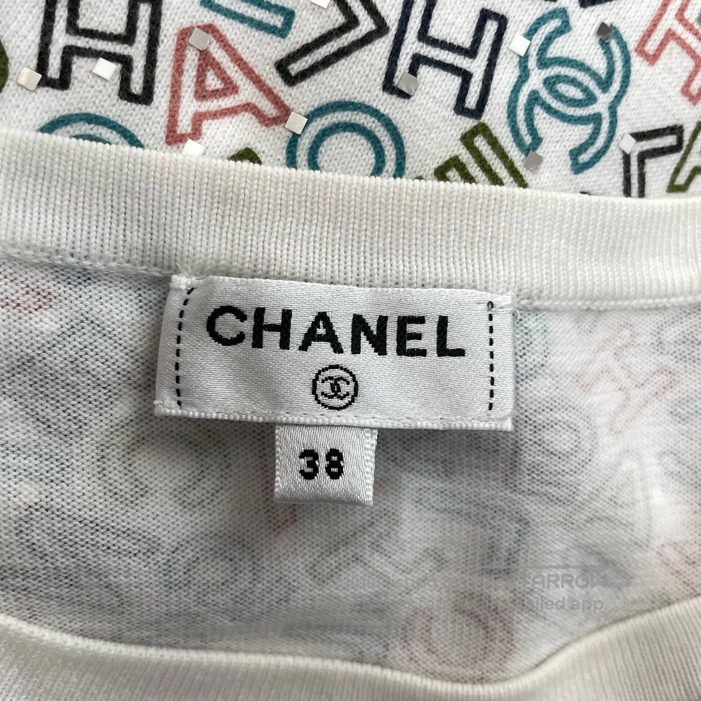 Chanel Chanel Printed Color Logo Cotton Long Sleeve Top| Size XS / US 0-2 / IT 36-38 - 4 Thumbnail