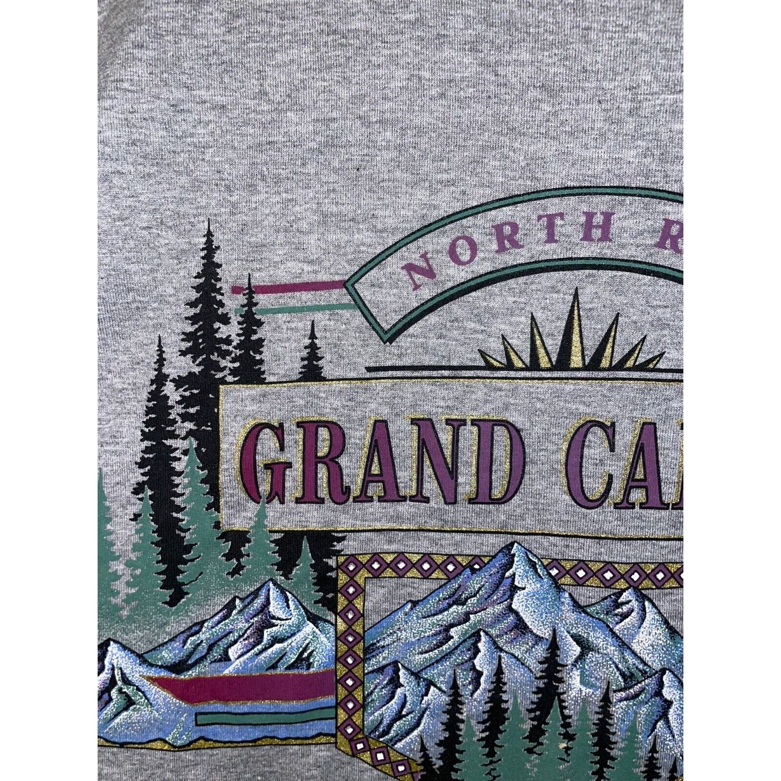 Jerzees Vintage Grand Canyon Shirt North Rim Gray 90s VTG 1990s L Size US L / EU 52-54 / 3 - 5 Thumbnail