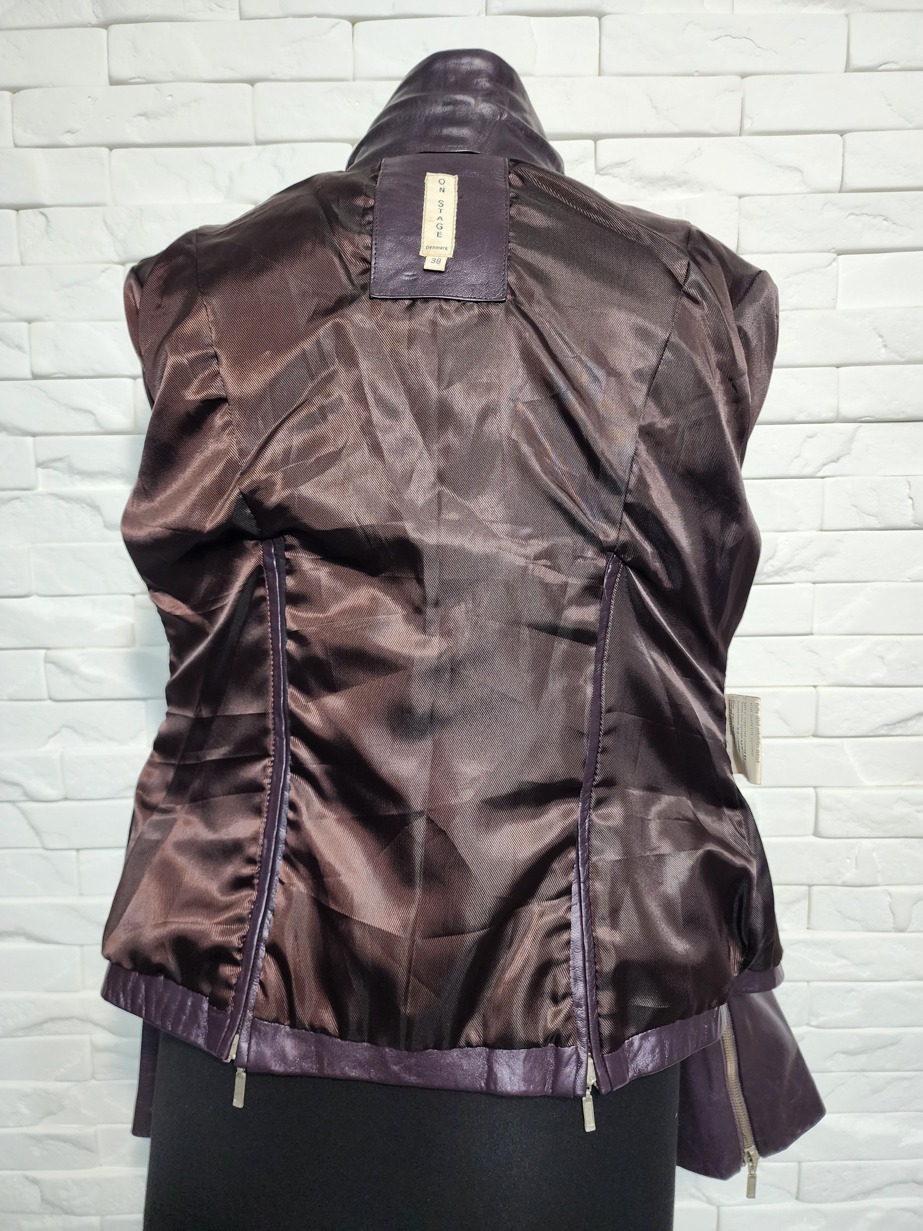 Other Purple Leather Jacket: Women's Vintage Styled Jacket Size M / US 6-8 / IT 42-44 - 8 Thumbnail
