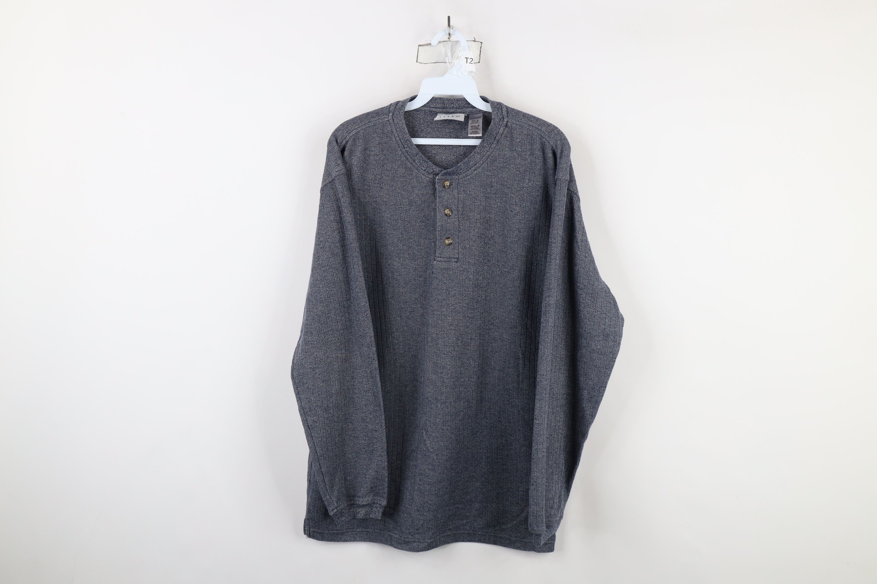 Vintage Vintage 90s Streetwear Knit Long Sleeve Henley T-Shirt Size US M / EU 48-50 / 2 - 1 Thumbnail