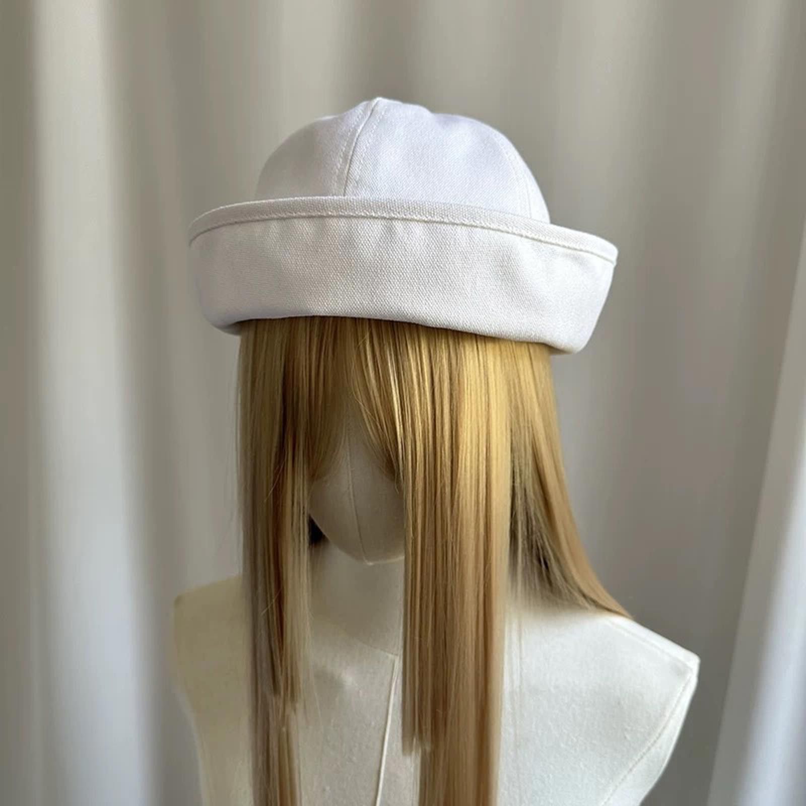 Japanese Brand Retro Wht Cotton Beret Sailor Hat Y2k French Girl Aesthetic Size ONE SIZE - 7 Thumbnail