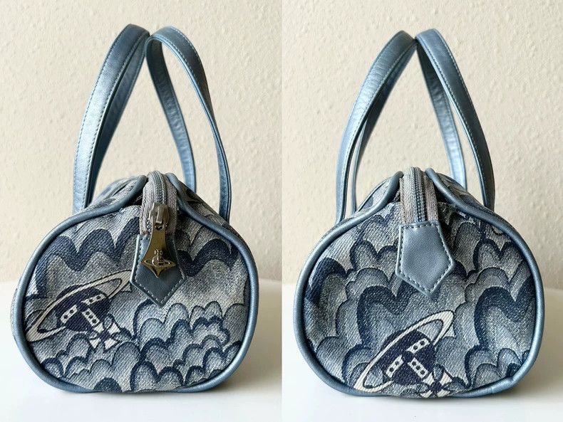 Vivienne Westwood Vivienne Westwood Blue Saturn printed denim shoulder bag Size ONE SIZE - 4 Thumbnail