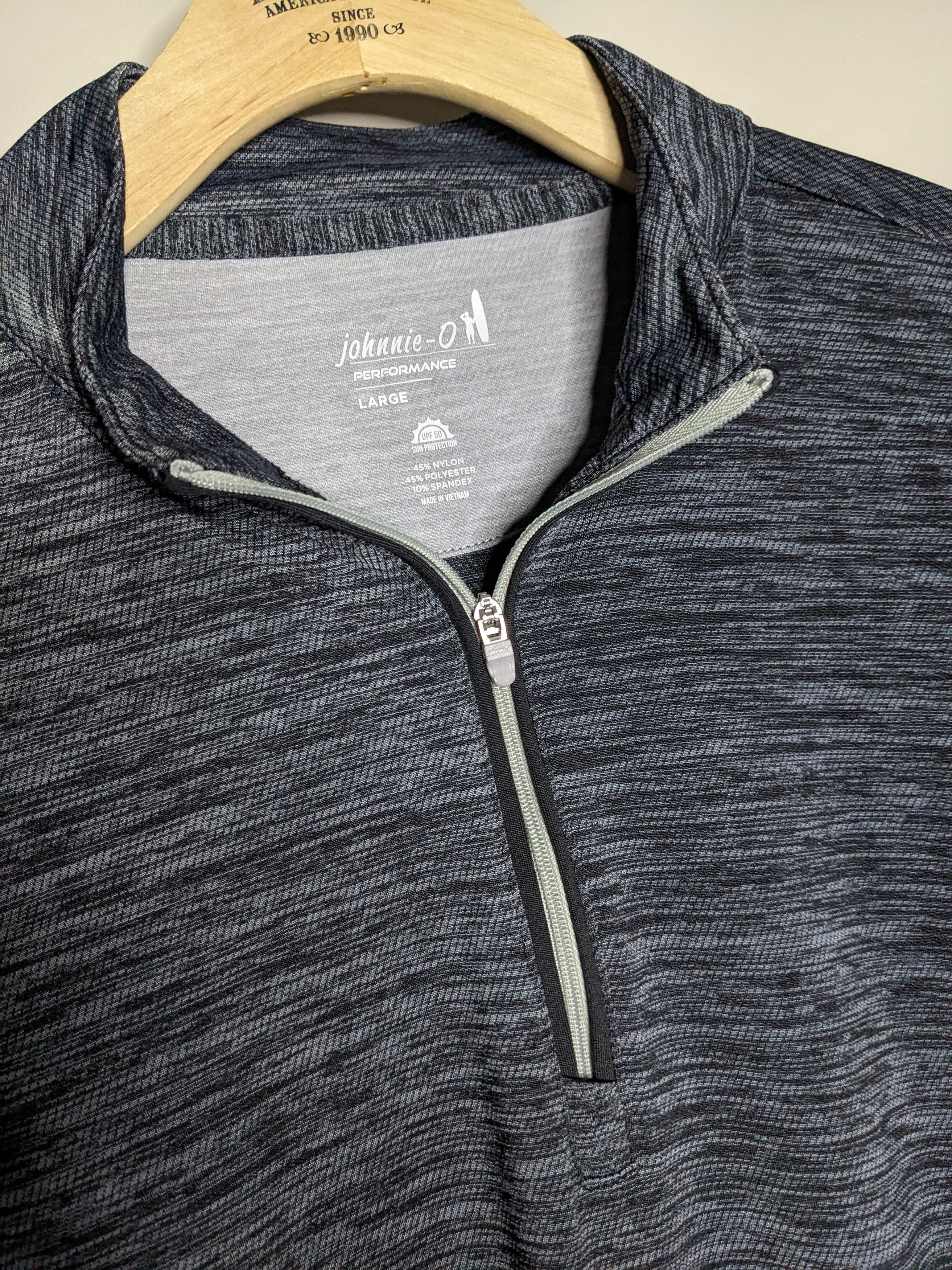 johnnie-O Johnnie O Glades Quarter Zip Mens Large Heather Black Golf Size US L / EU 52-54 / 3 - 3 Thumbnail