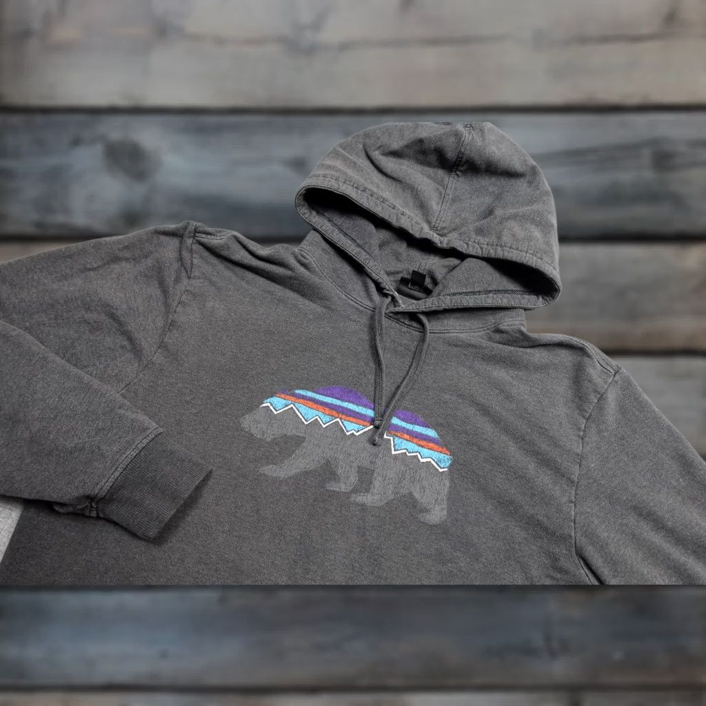 Patagonia Patagonia Hoodie Mens M Gray Organic Cotton Bear Graphic Pullover Logo Shirt Size US M / EU 48-50 / 2 - 1 Thumbnail