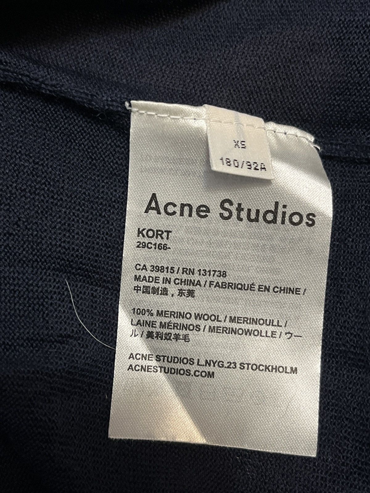 Acne Studios Acne Studios Navy Blue Sweater - Merino Wool Size US XS / EU 42 / 0 - 4 Thumbnail
