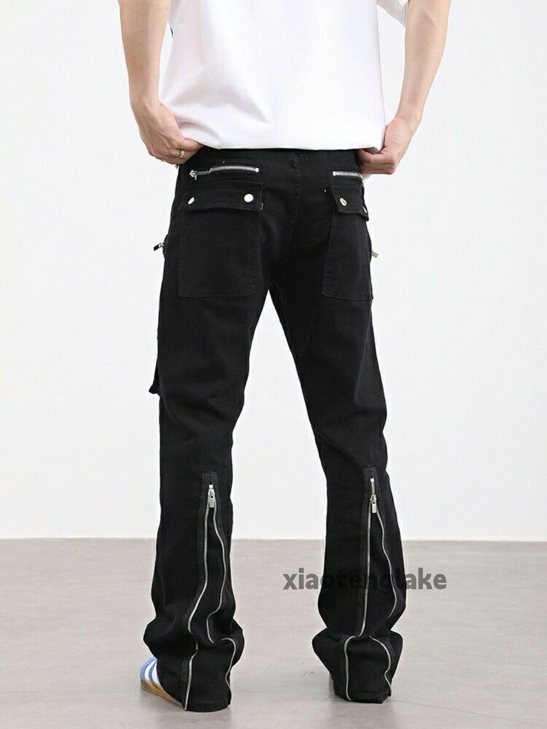 flared zipper punk grunge cargo pants