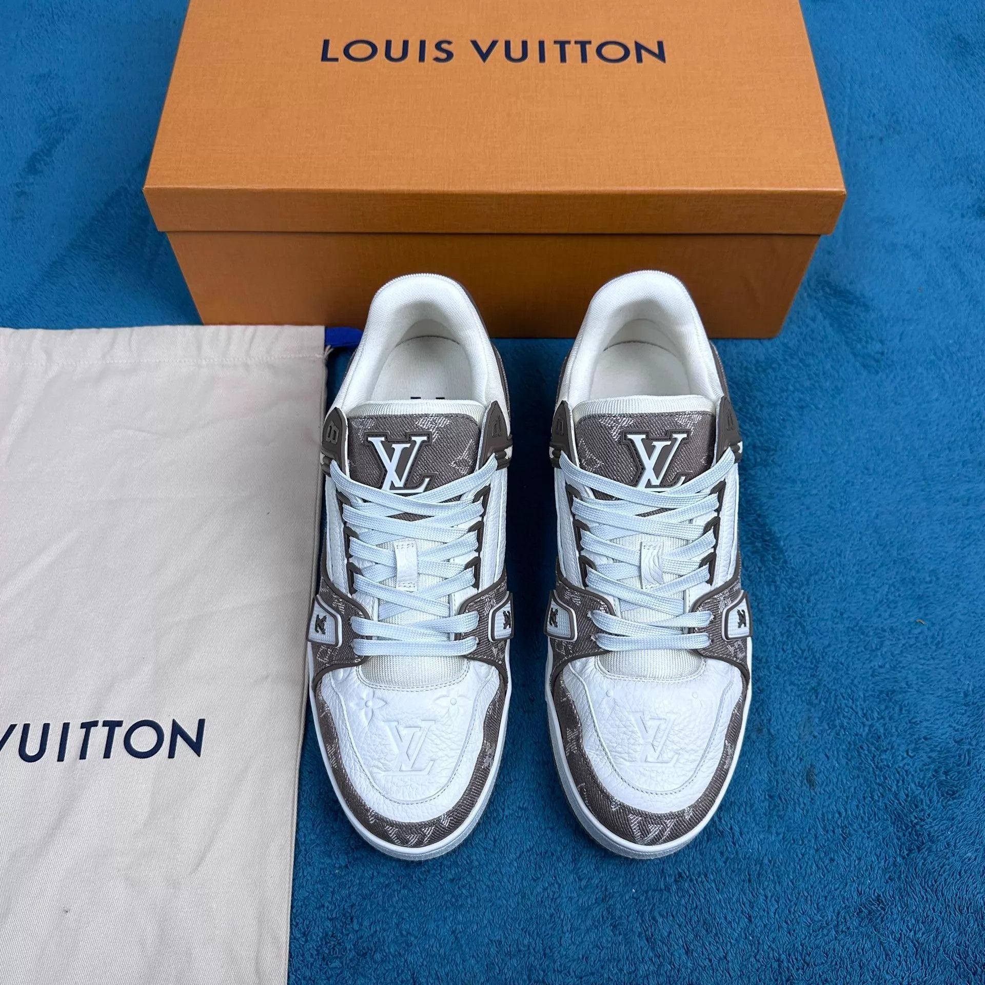 Louis Vuitton LV Trainer 26 Tan Leather Low Top Sneaker US7/41 Size US 8 / EU 41 - 1 Thumbnail